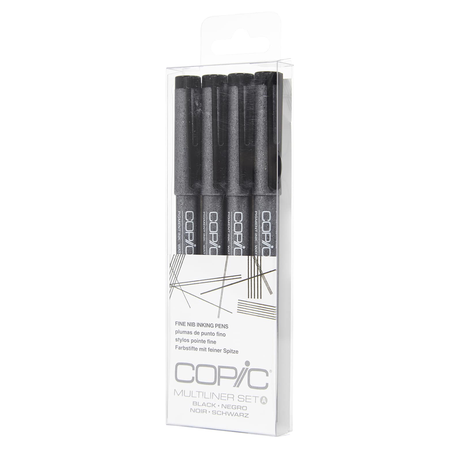 Copic&#xAE; Black Multiliner Pen Set, Fine