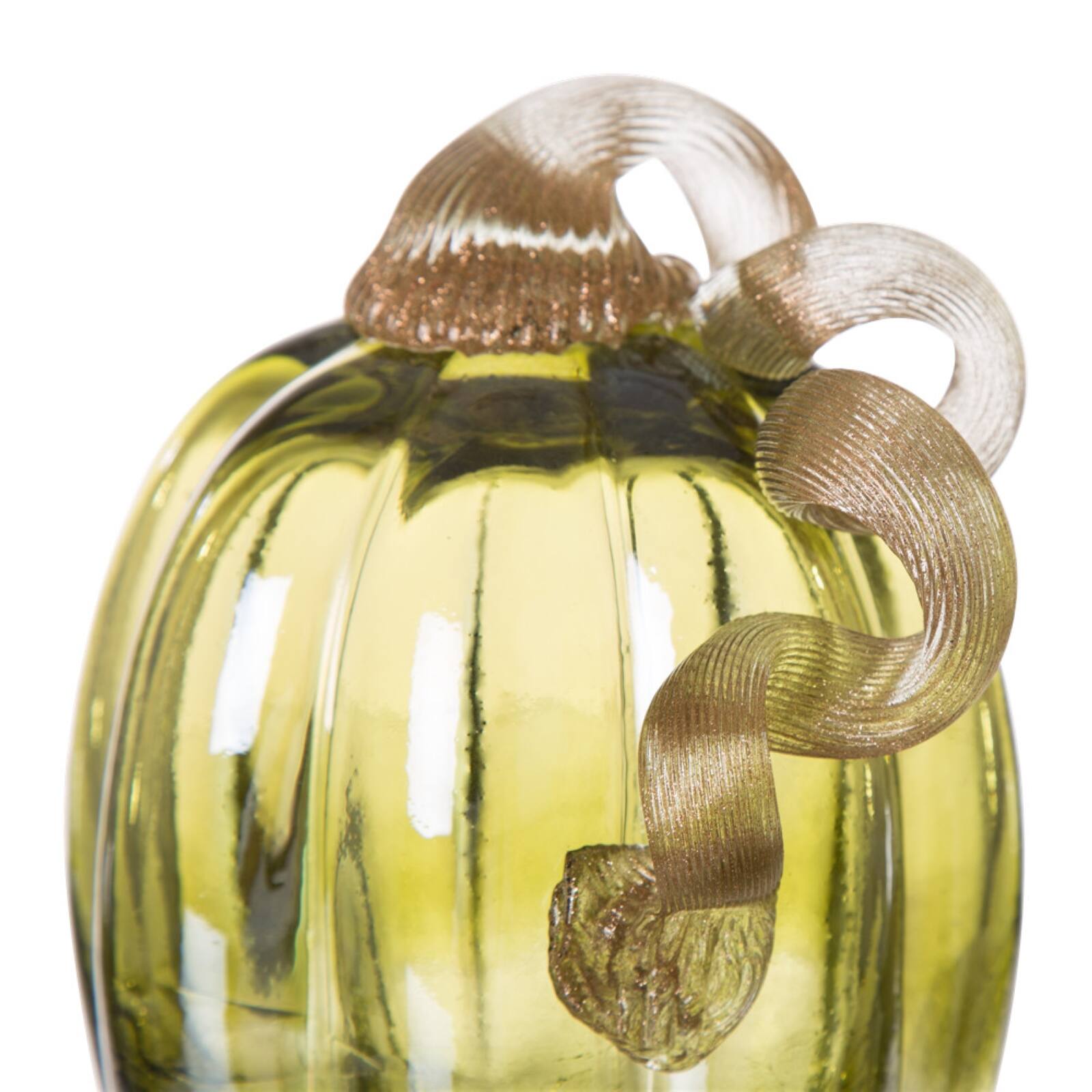 Glitzhome® Crackle Glass Pumpkin, Green