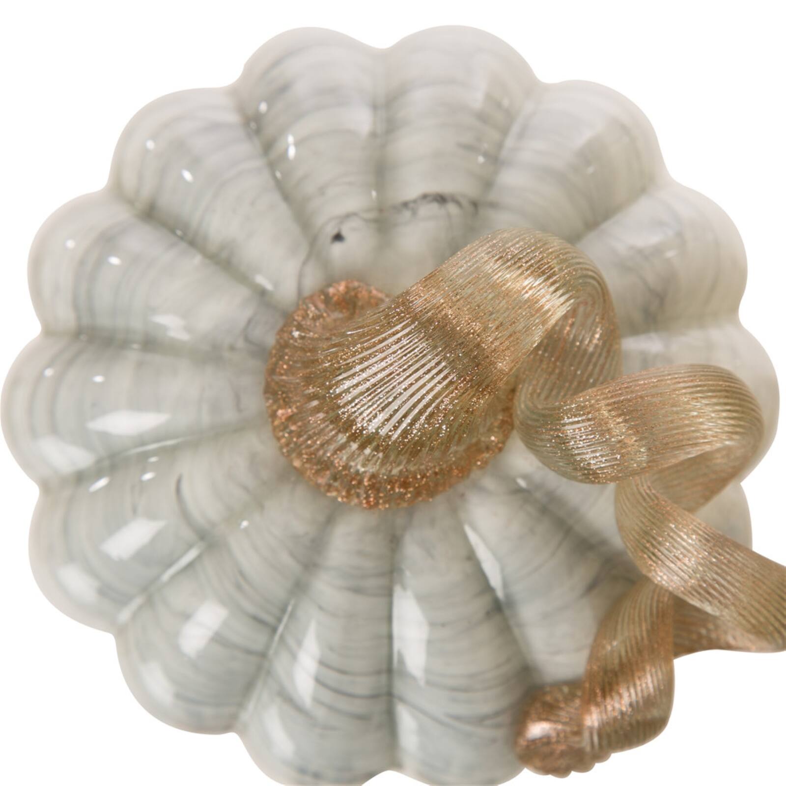 Glitzhome® Small Marble Glass Pumpkin, Gray