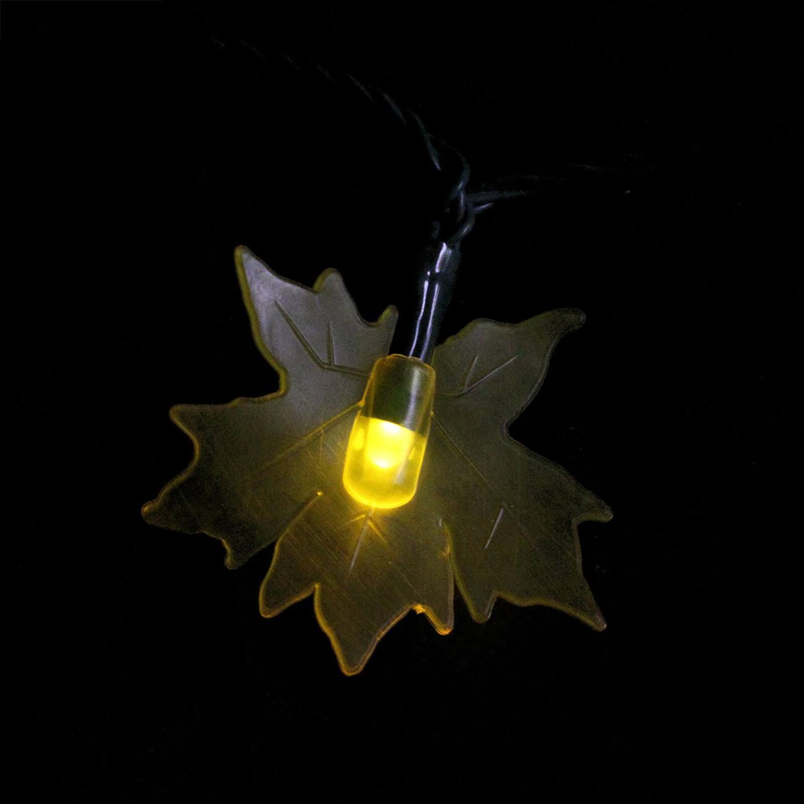 10ct. Yellow LED Maple Leaf Thanksgiving Novelty String Lights