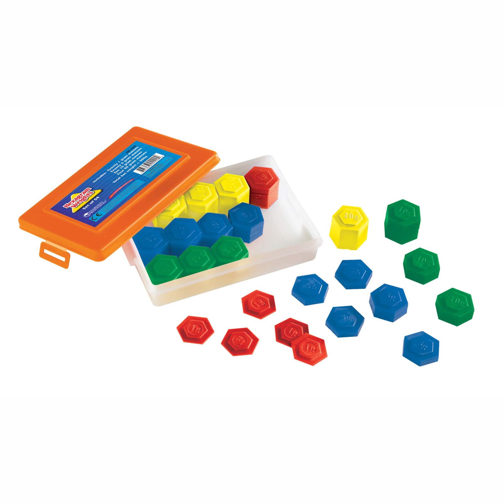 Learning Resources® Hexagram Weights, 54 Per Set, 2 Sets
