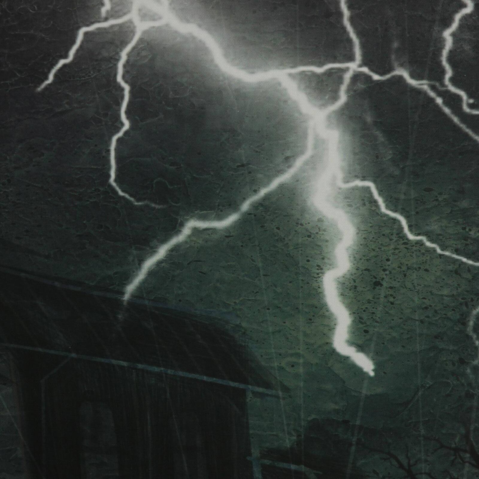 Haunted House with Jack-O&#x27;-Lanterns LED Canvas Wall Art