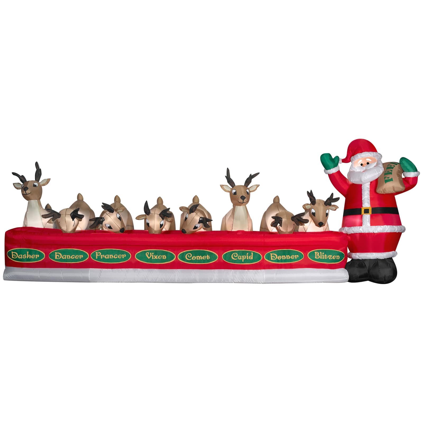6ft. Airblown&#xAE; Inflatable Christmas Santa Feeding Eight Reindeer