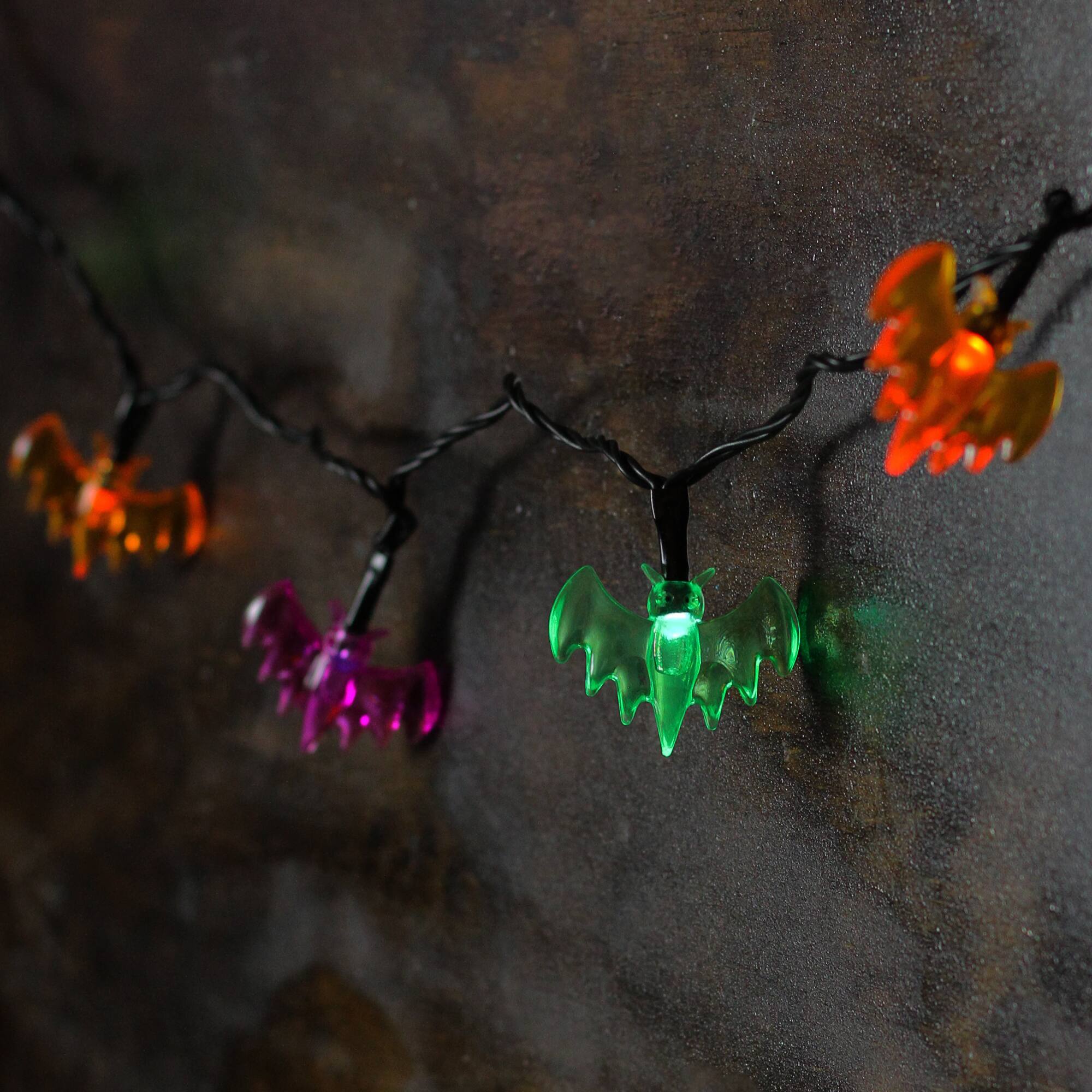 10ct. Multi-color LED Bat Halloween Novelty String Lights