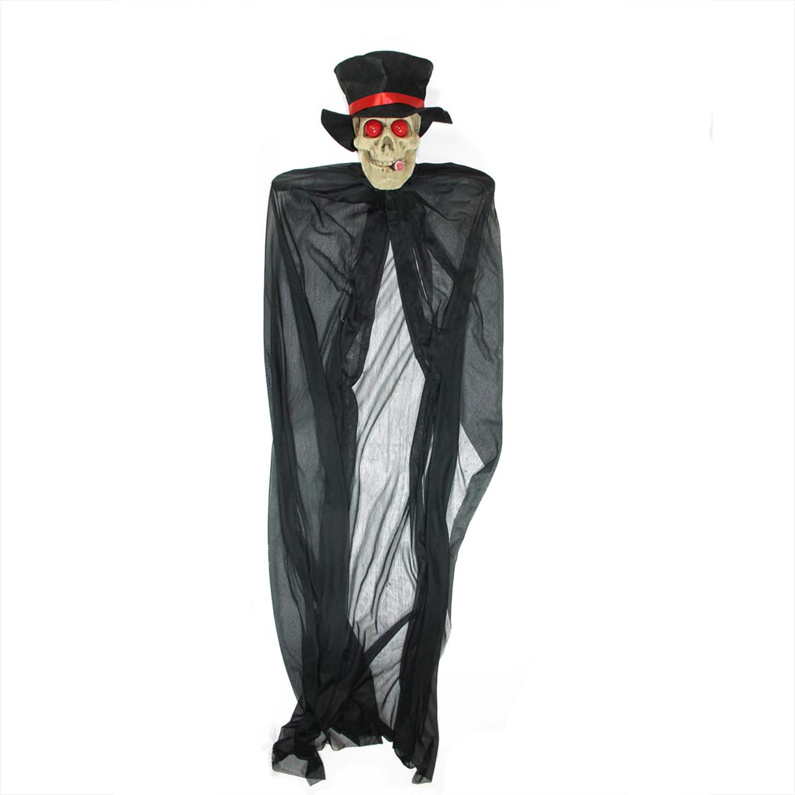 55&#x22; Lighted Skull Reaper with Cigar Hanging Halloween Decoration