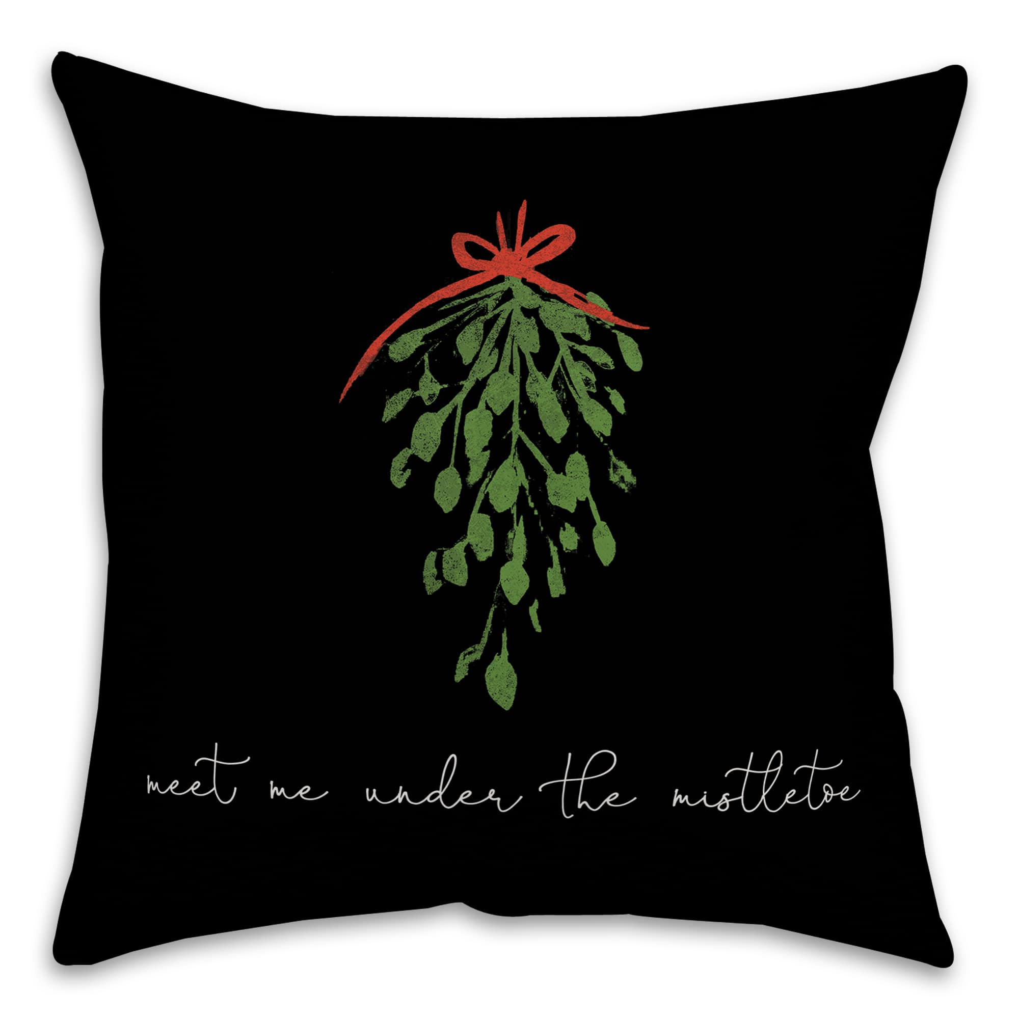 Meet Me Under the Mistletoe Throw Pillow