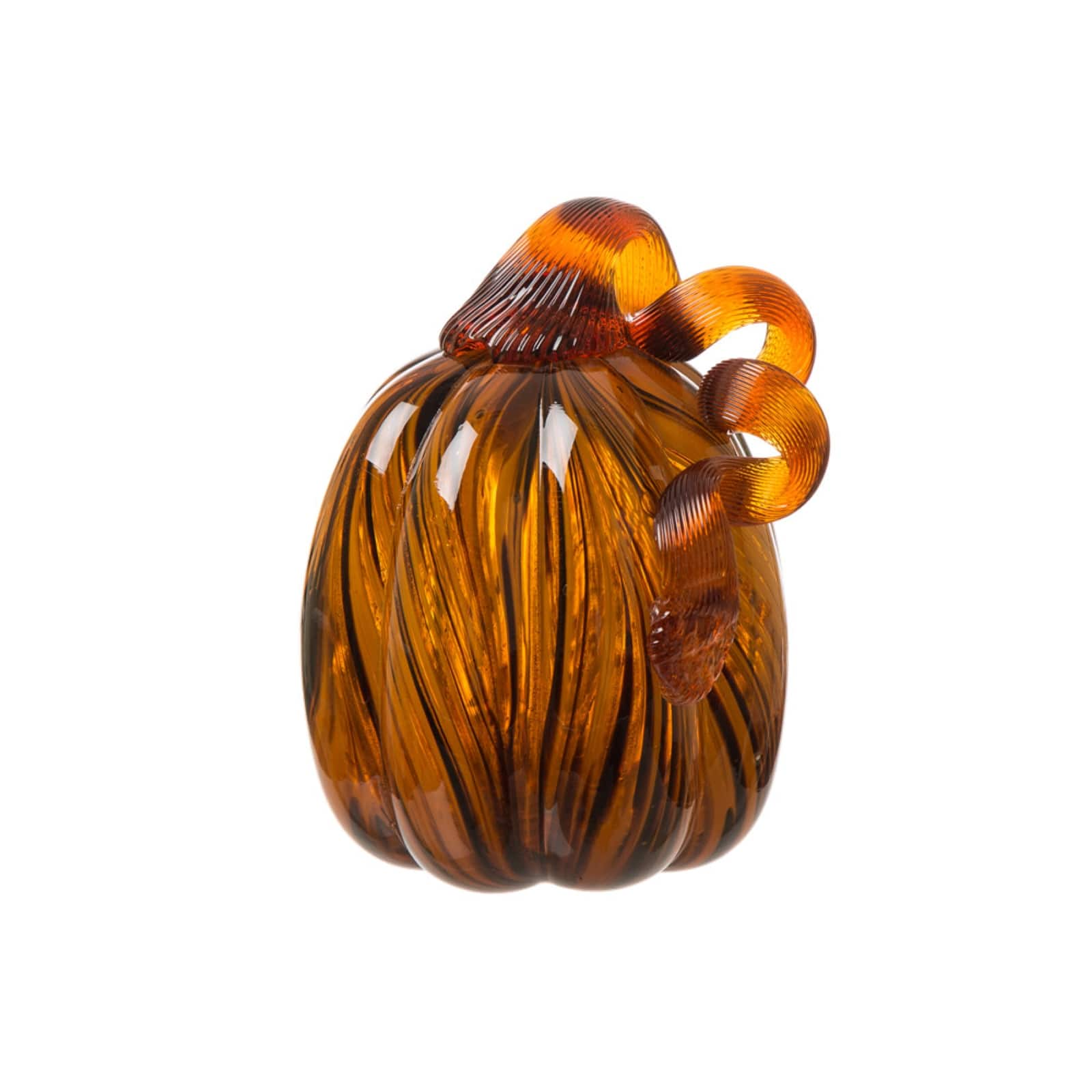 Glitzhome&#xAE; Medium Glass Pumpkin, Multicolor Stripes