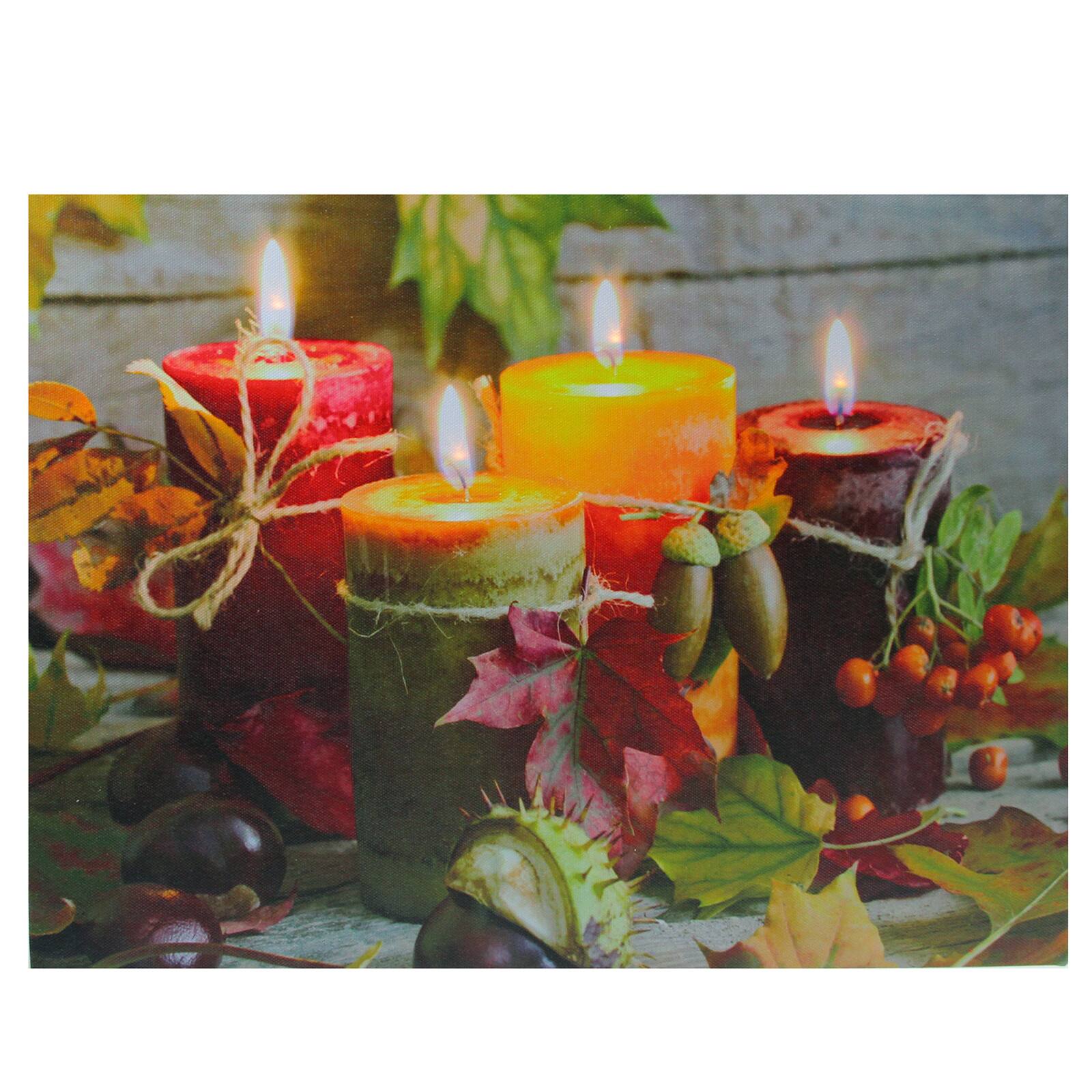 Bountiful Autumn Harvest LED Canvas Wall Art | Michaels