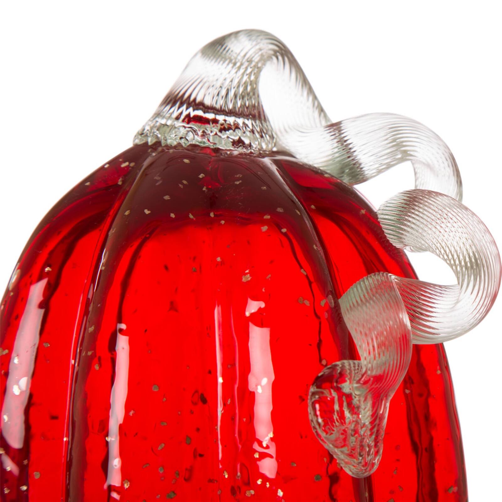 Glitzhome&#xAE; Glittery Tall Glass Pumpkin, Red