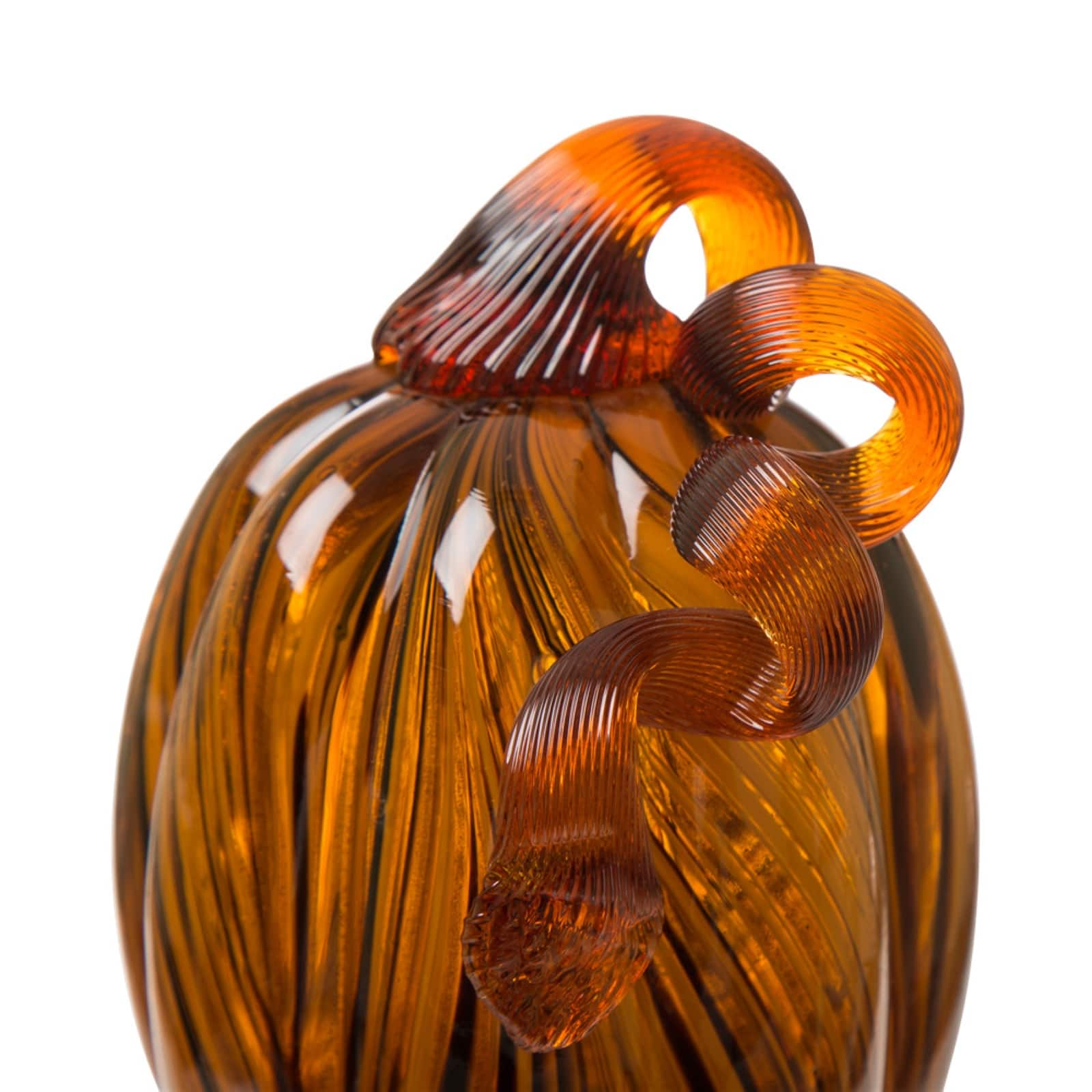 Glitzhome&#xAE; Medium Glass Pumpkin, Multicolor Stripes