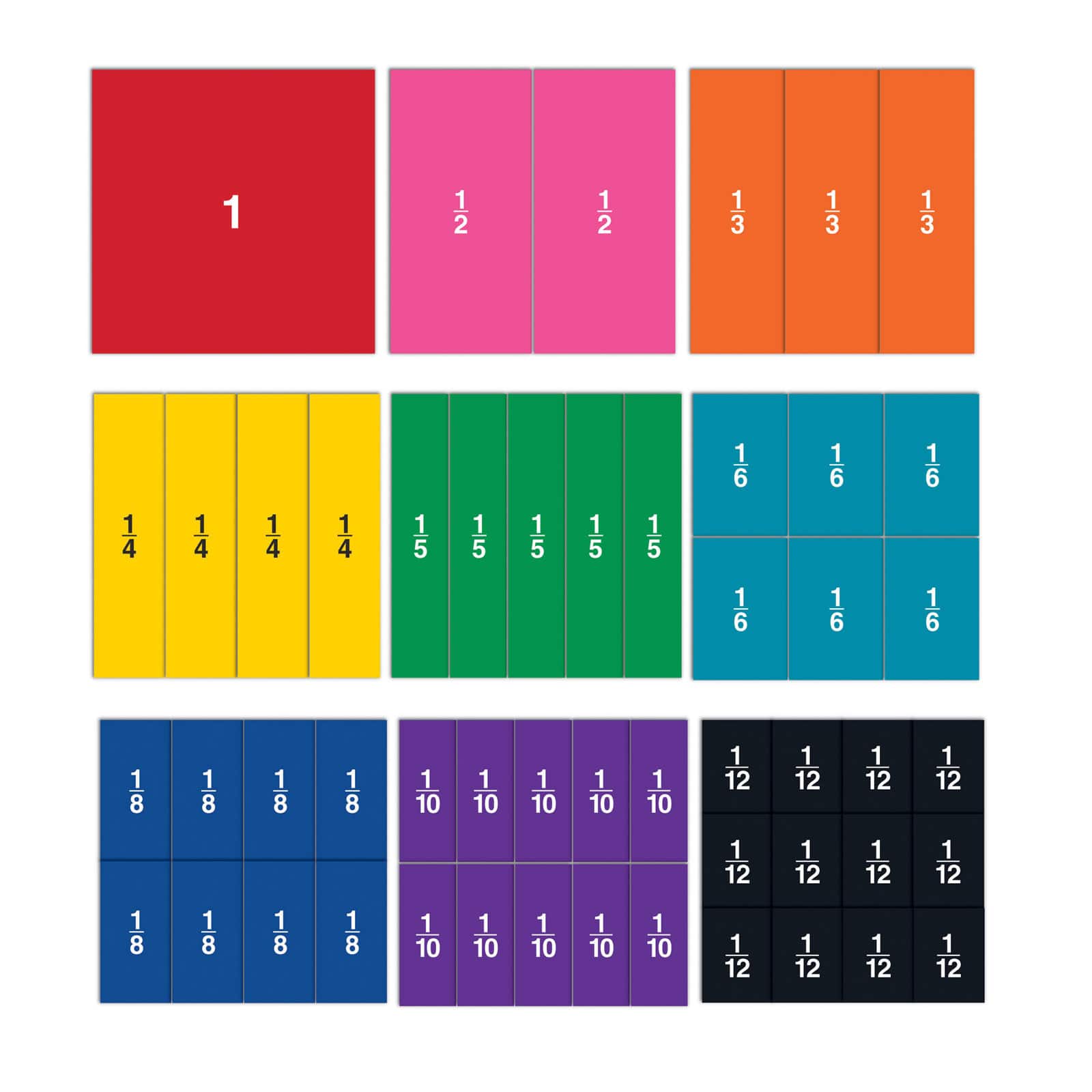 Learning Resources&#xAE; Double-Sided Magnetic Fraction Squares, 51 Pieces
