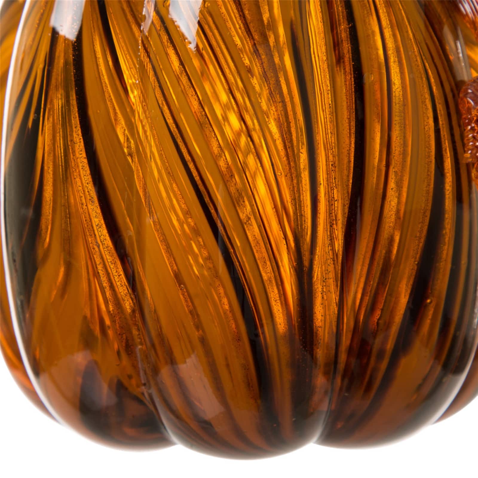 Glitzhome&#xAE; Medium Glass Pumpkin, Multicolor Stripes