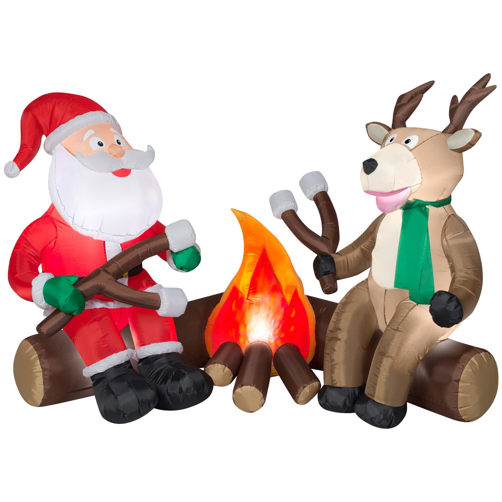 Occasions Ft Inflatable Campfire Santa And Reindeer