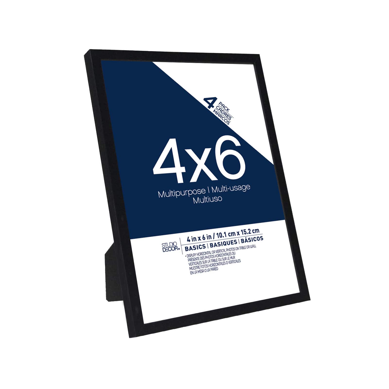 4-Pack Black Multipurpose Frames, 4&#x22; x 6&#x22;, Basics By Studio D&#xE9;cor&#xAE;