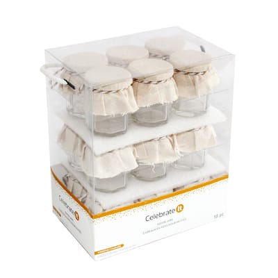 Jars With Fabric Covers, 18ct. by Celebrate It™ image