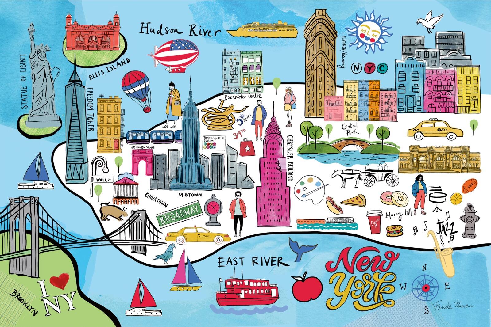 New York Map Light