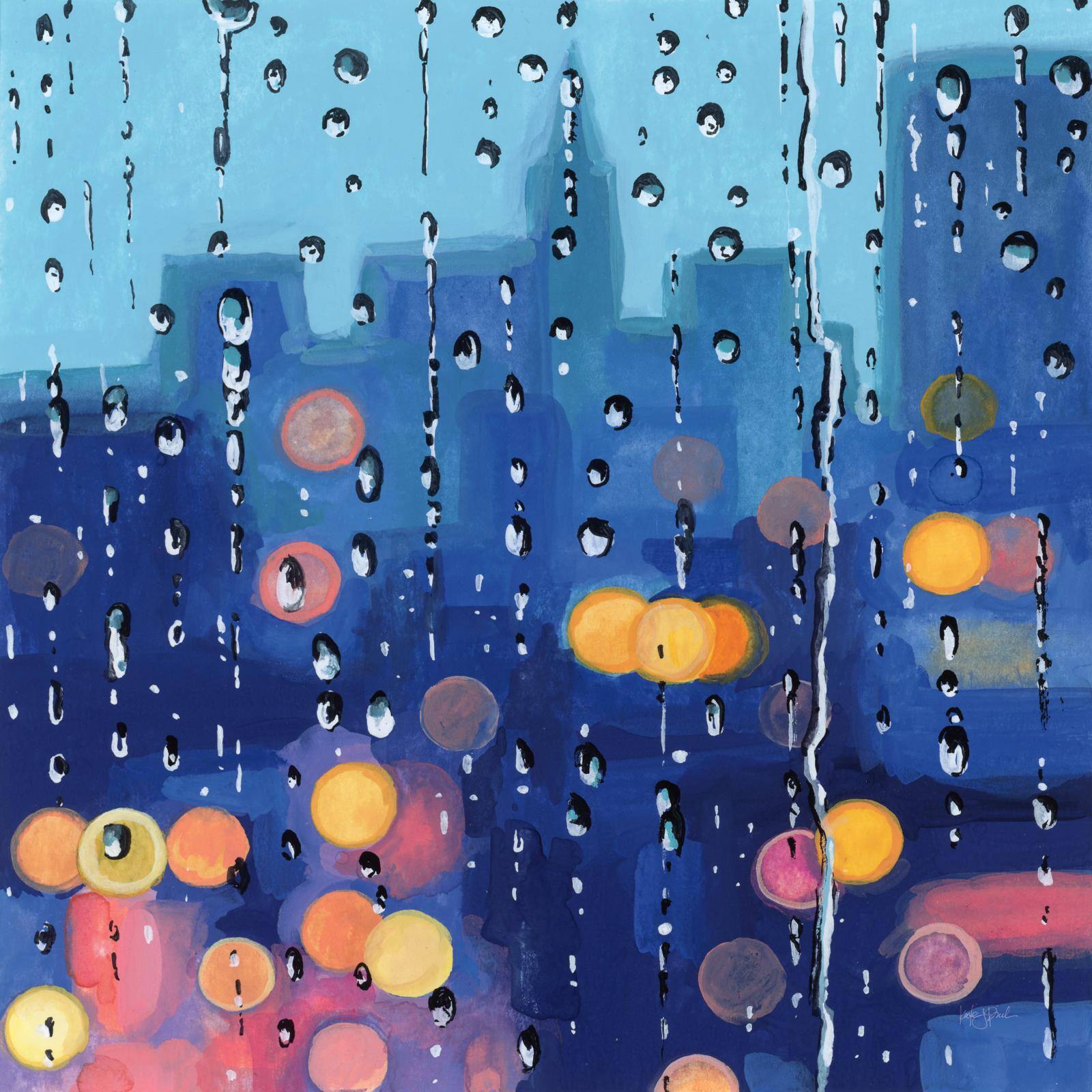 City Rain on Window