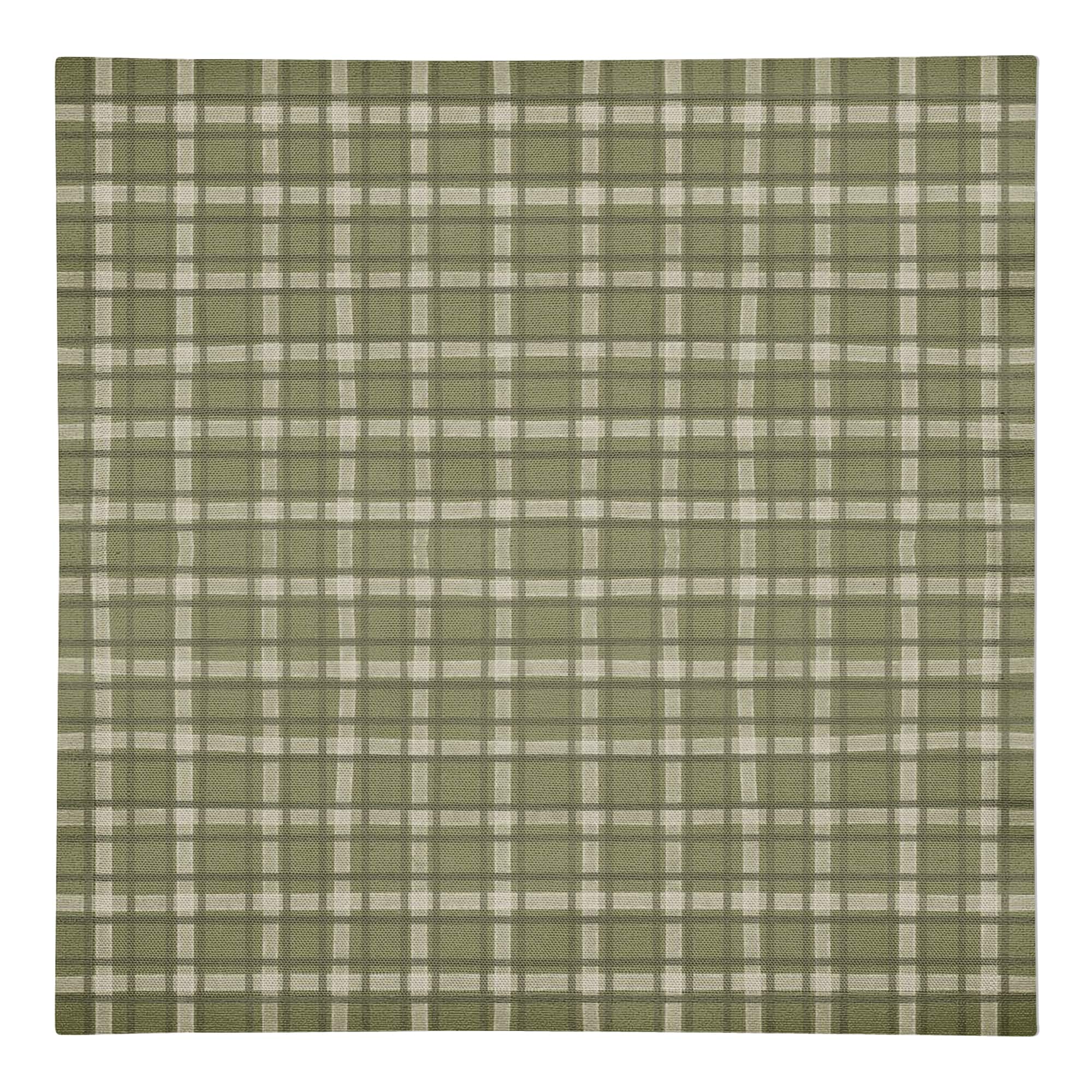 Green Multi Plaid Cotton Twill Napkin