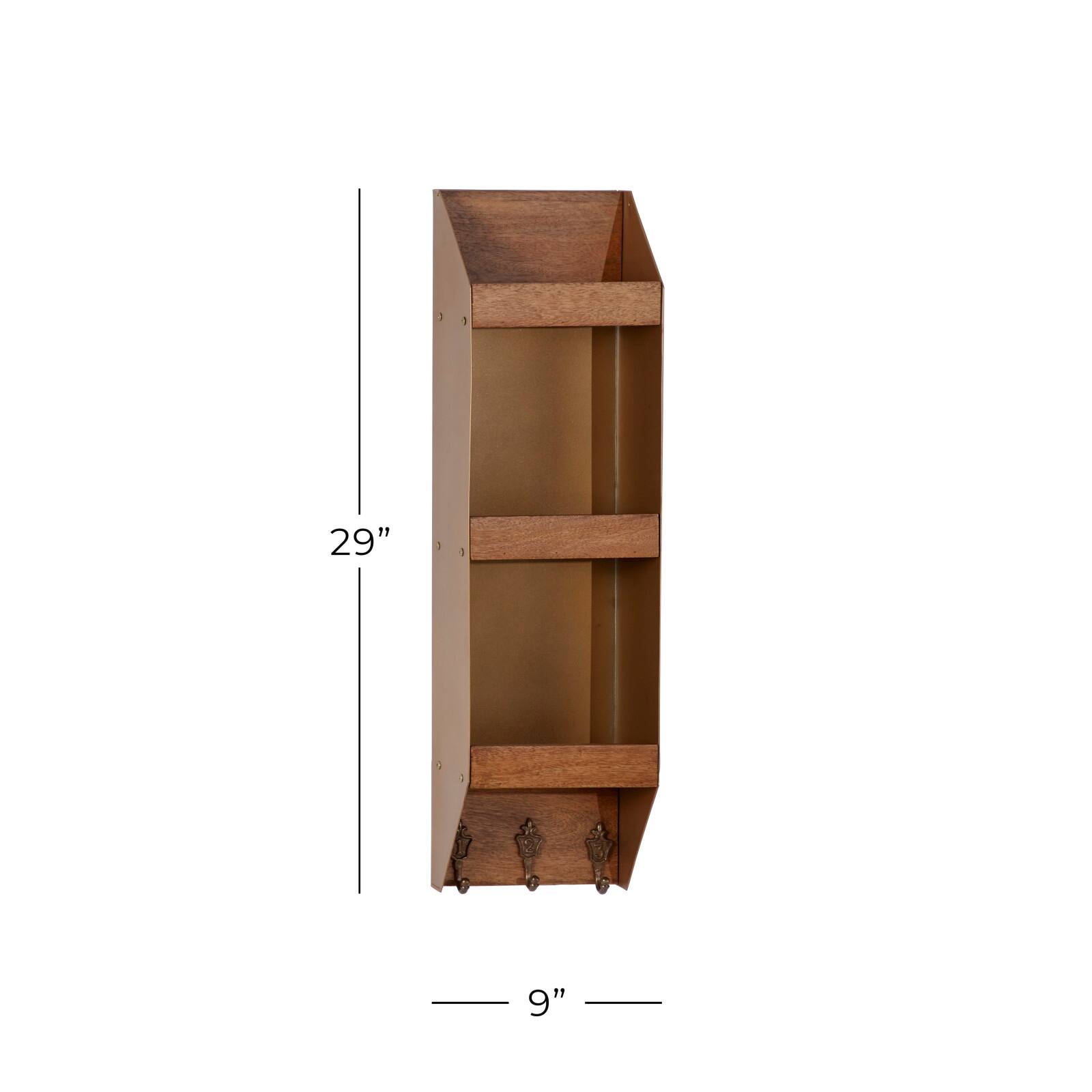 Brown Metal Industrial Wall Shelf, 29" x 9" x 5"