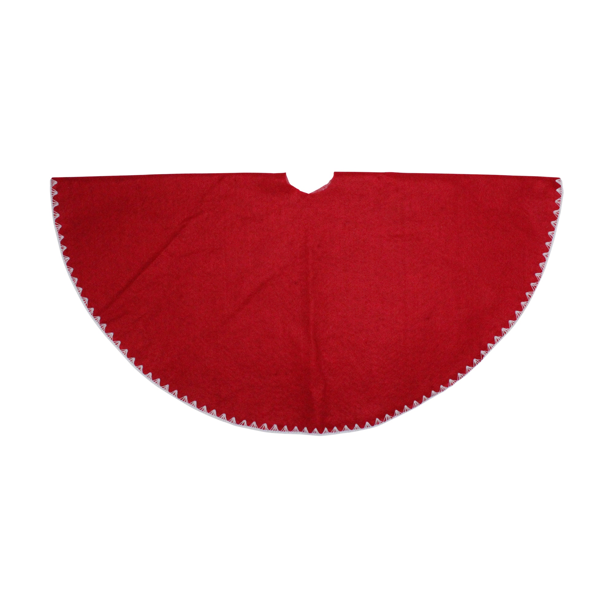26" Christmas Traditions Cardinal Red with White Stitching Mini Tree Skirt