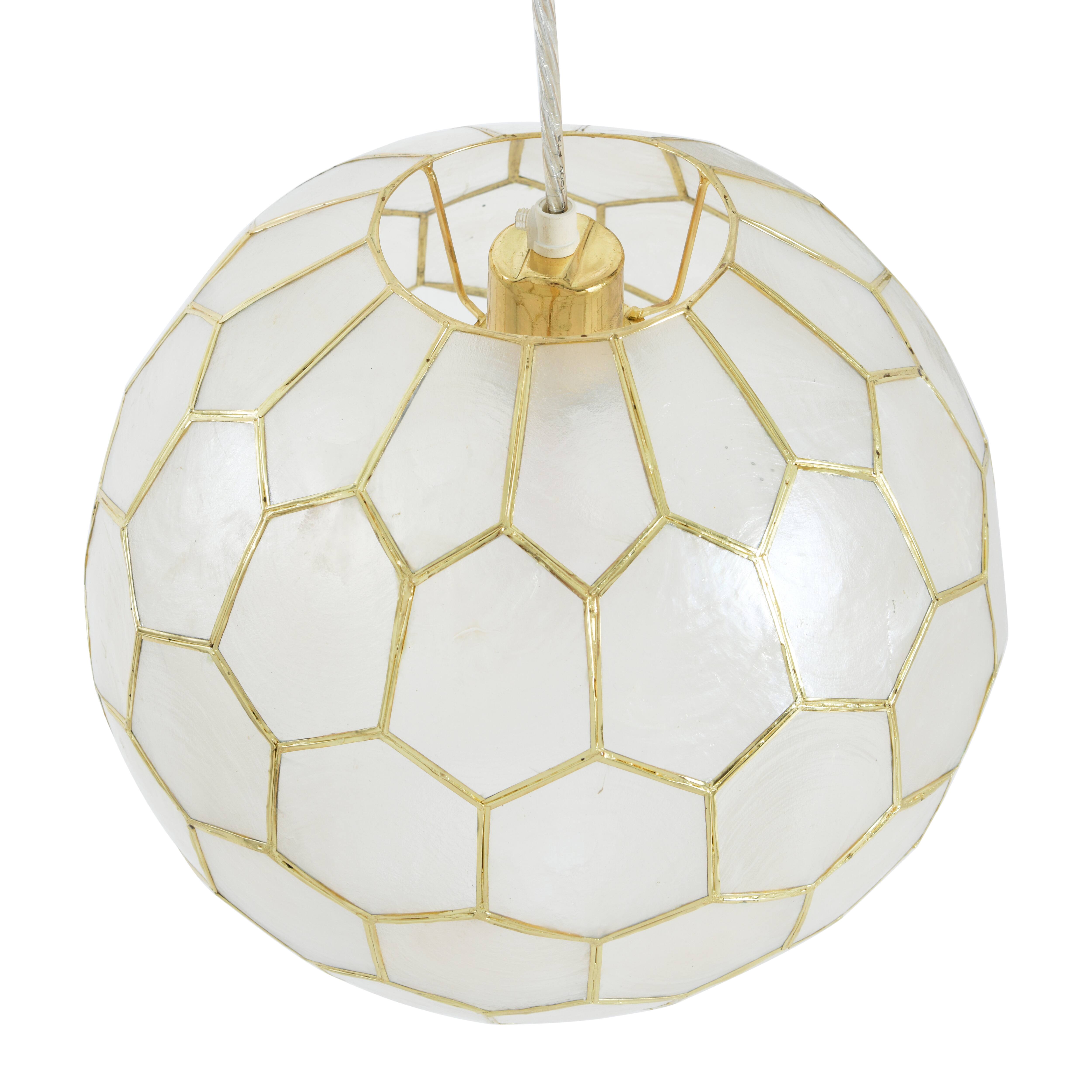 Hello Honey® Capiz Honeycomb Globe Pendant Light