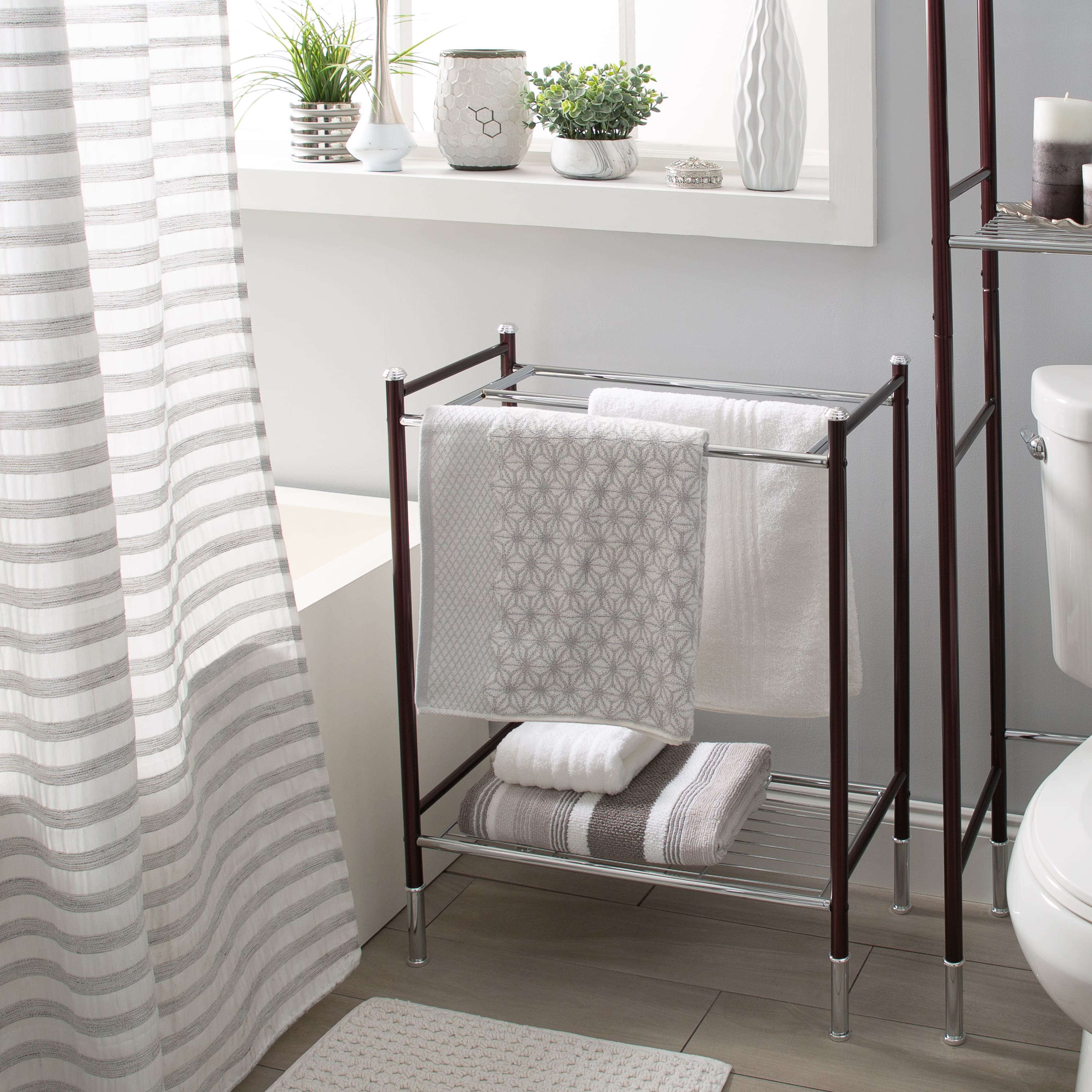 Organize It All Duplex Line Freestanding Towel Rack 
