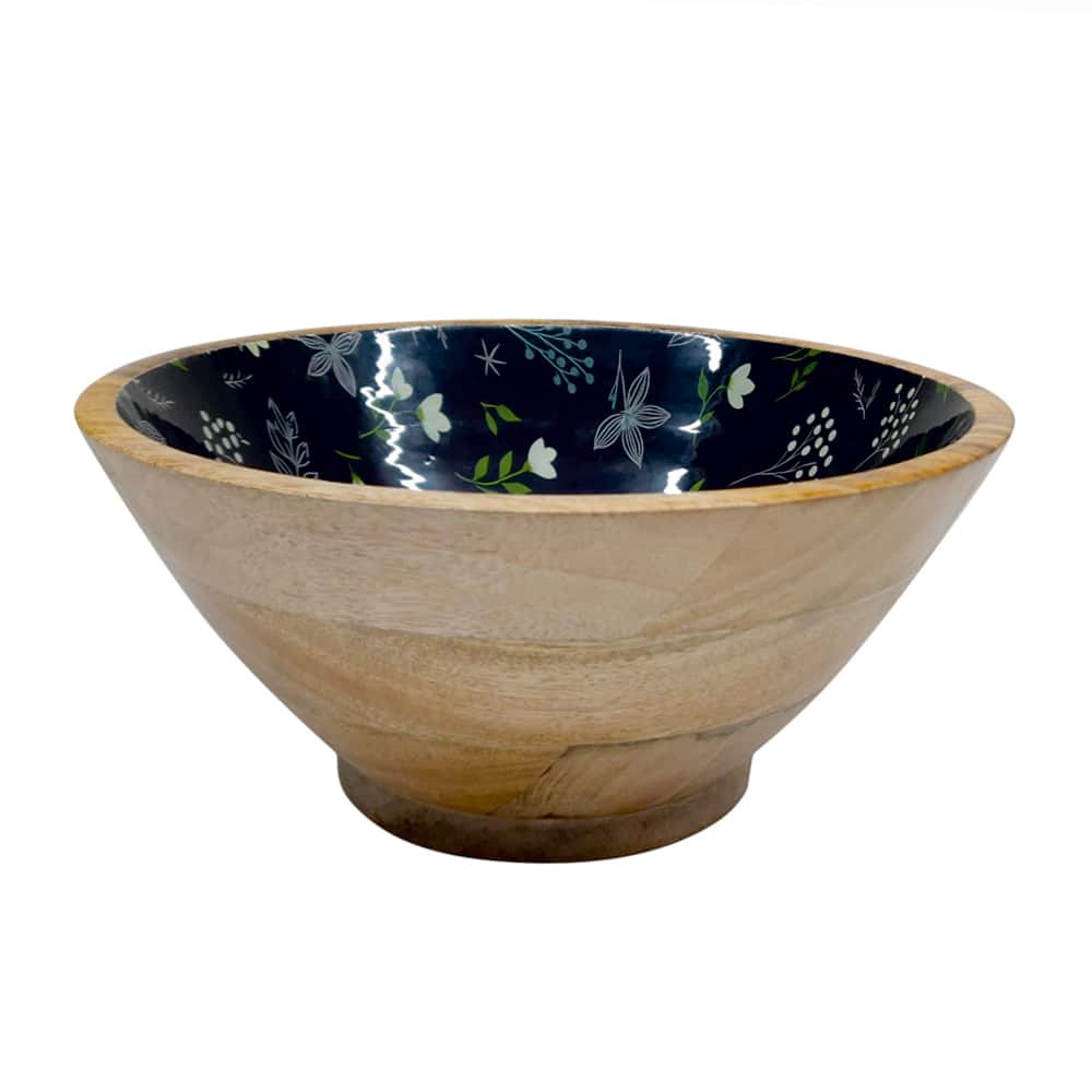 12" Floral Patterned Wood Bowl by Ashland®