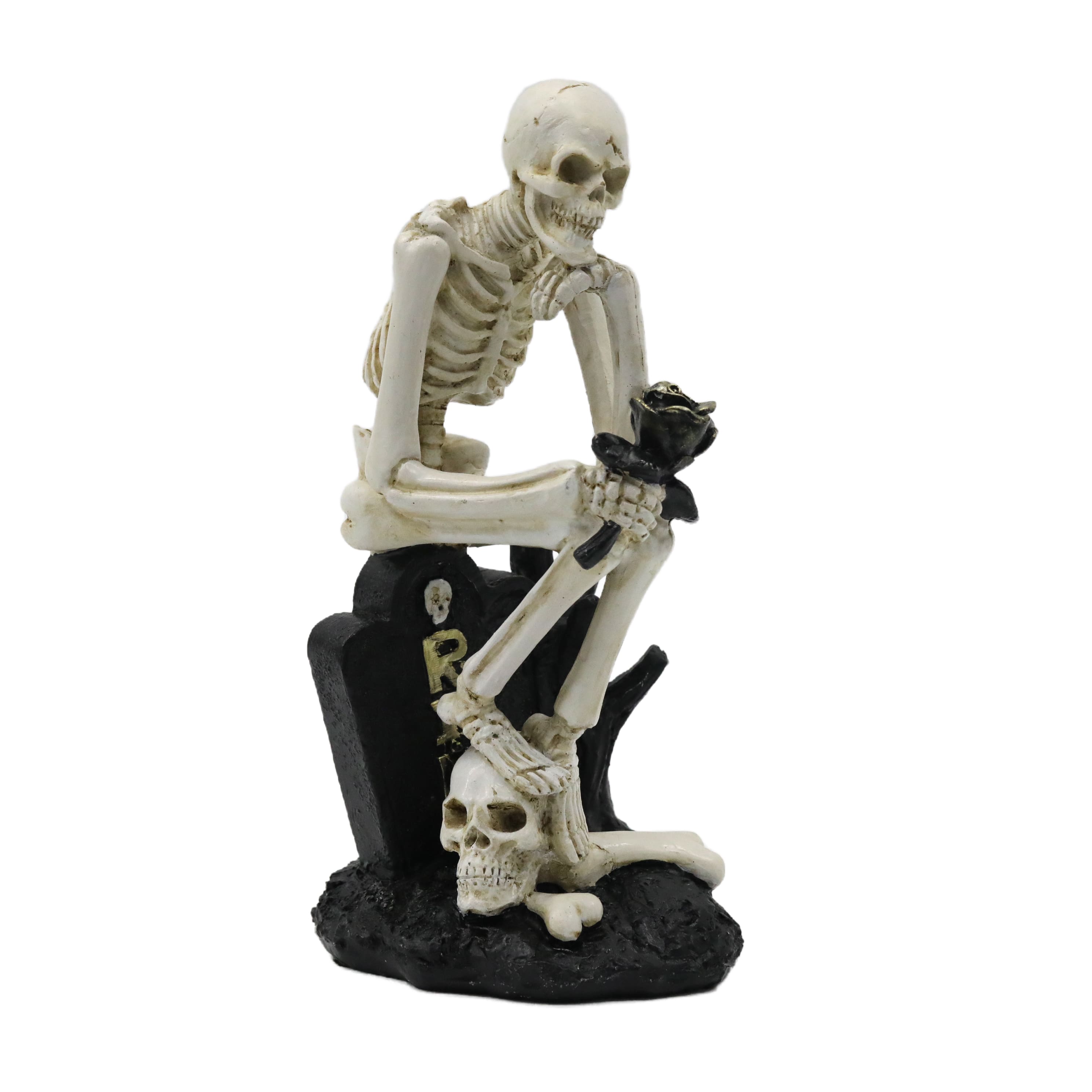 8.9" Skeleton at Graveyard with Rose Tabletop Décor by Ashland®