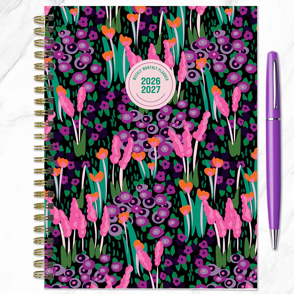 July 2026 - June 2027 Buds & Blooms Medium Weekly Monthly Planner