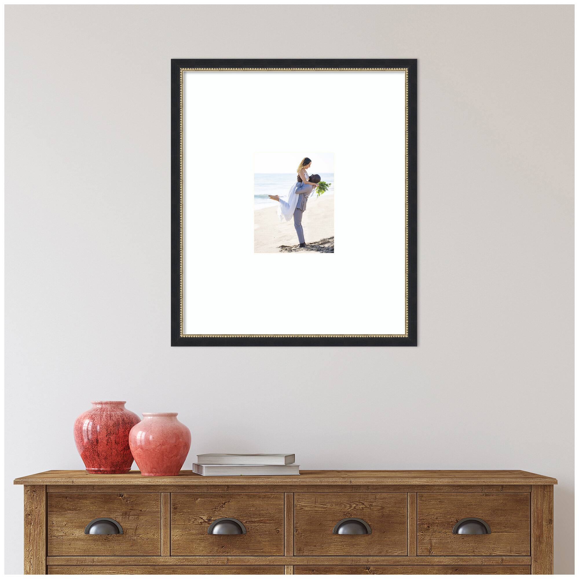 Kate and Laurel Belmont Black Photo Frame with Mat