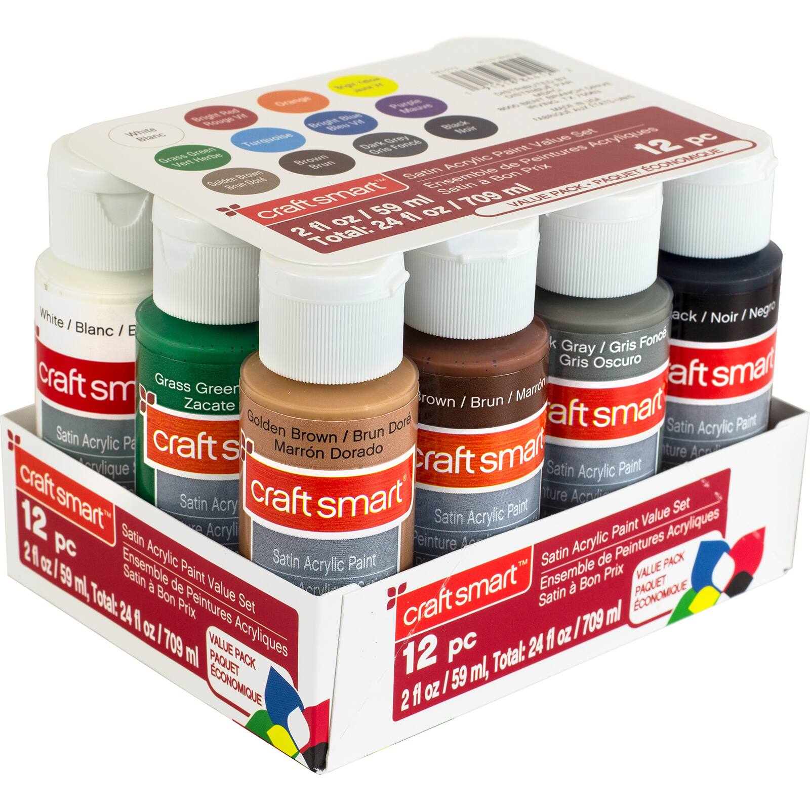 12 Packs: 12 ct. (144 total) Satin Acrylic Paint Value Set by Craft Smart®