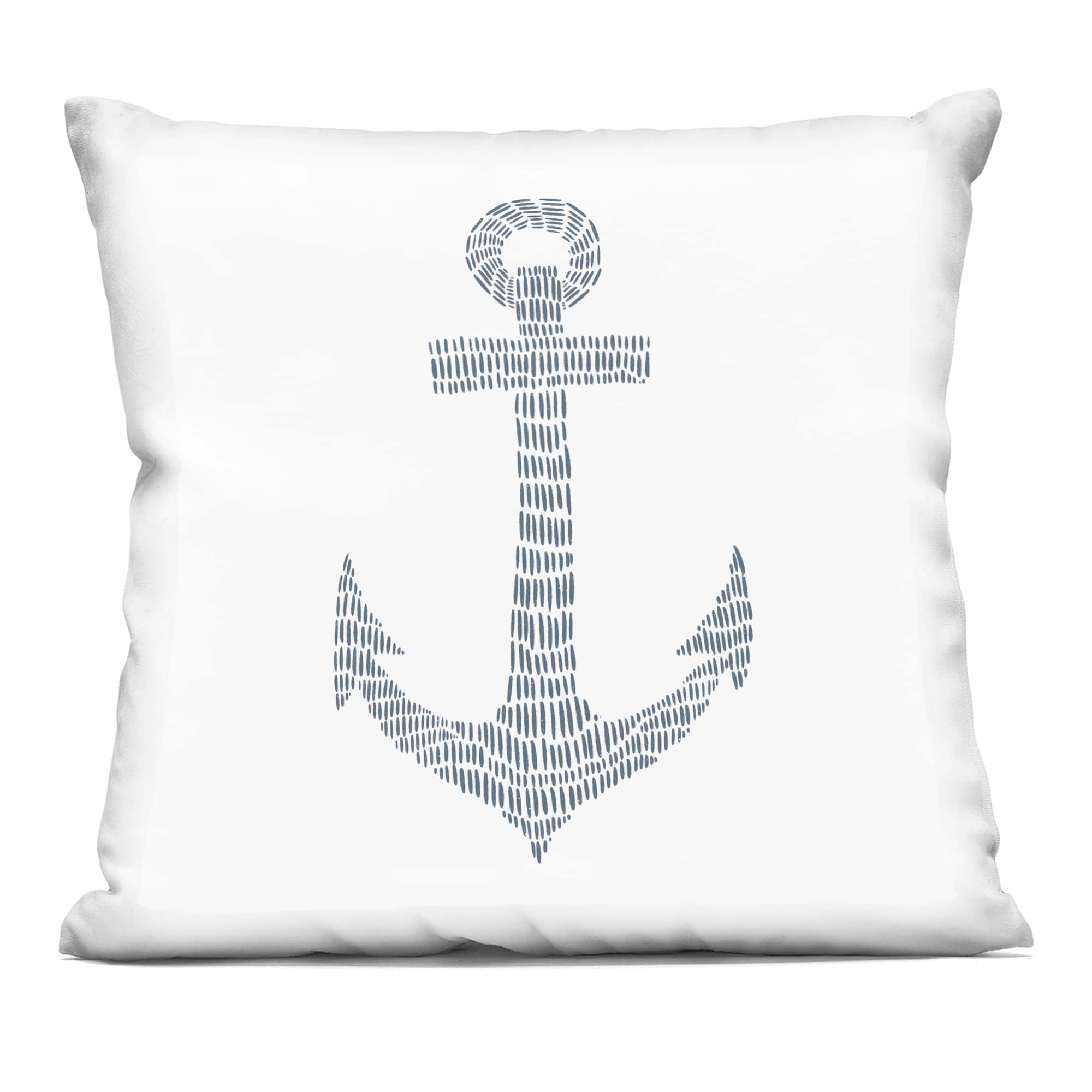 Stupell Industries 18" x 18" Printed Minimal Nautical Anchor Decorative Indoor Pillow
