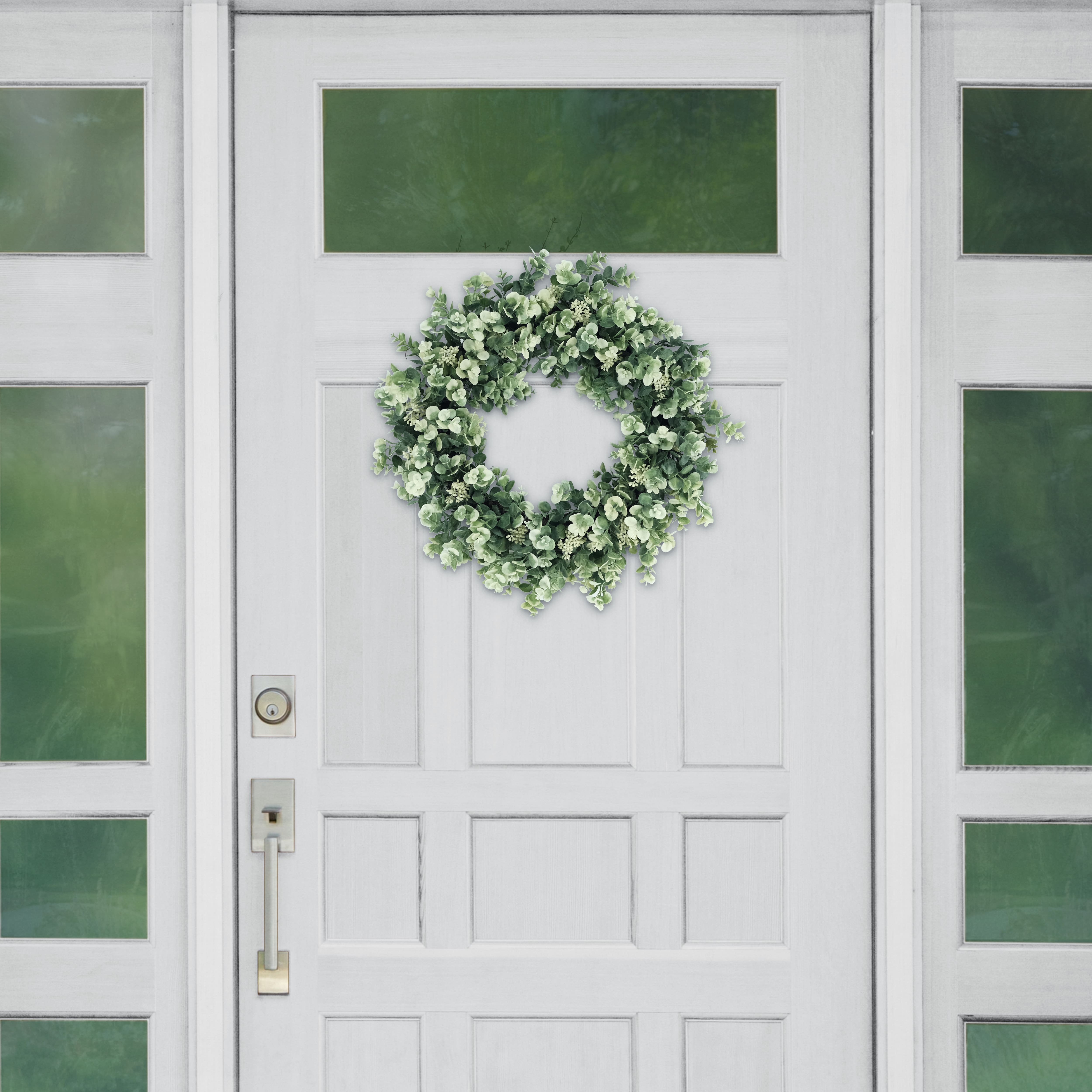 6 Pack: 24" Light Green Eucalyptus Floral Spring Wreath