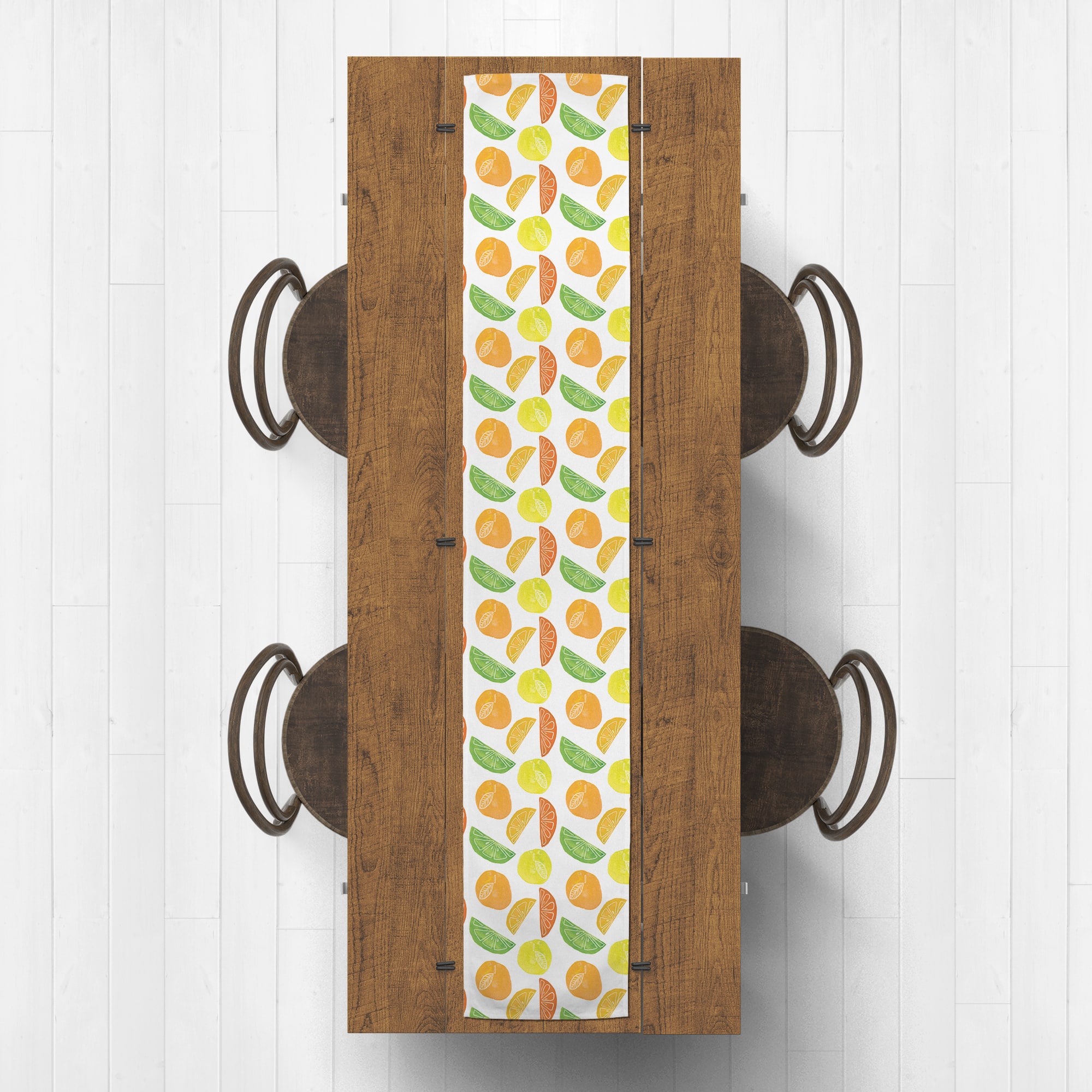 Citrus Fruit Pattern 16" x 90" Cotton Twill Runner