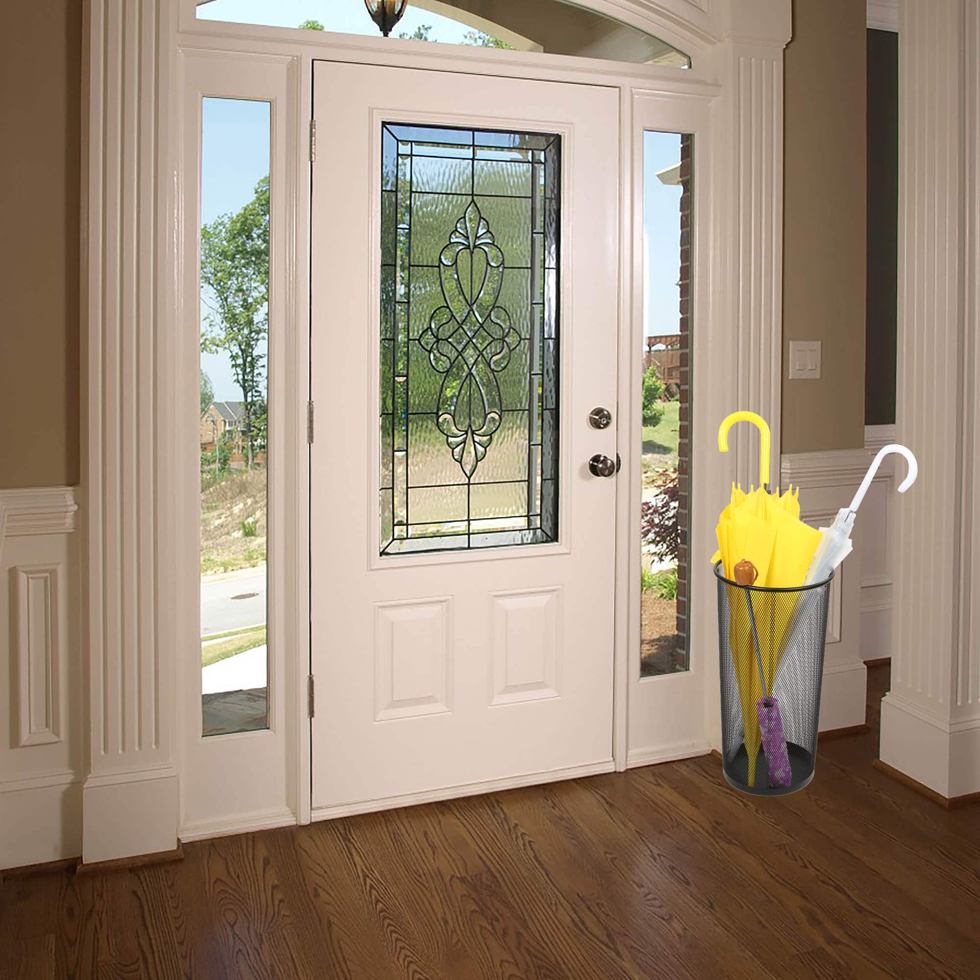 Mind Reader Black Metal Mesh Umbrella Holder Basket