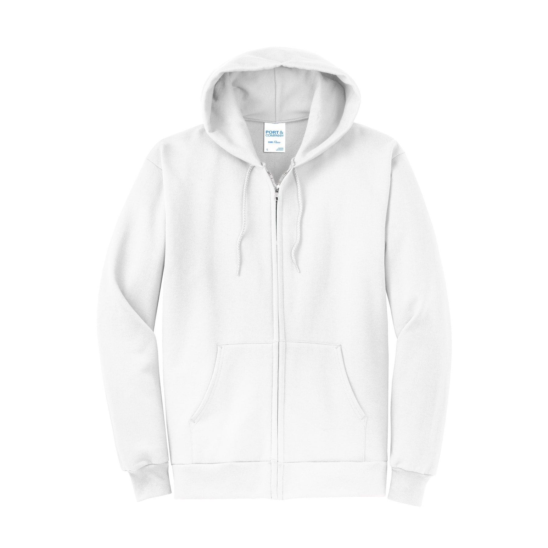 Port & Company® Neutrals Core Fleece Full-Zip Hooded Sweatshirt