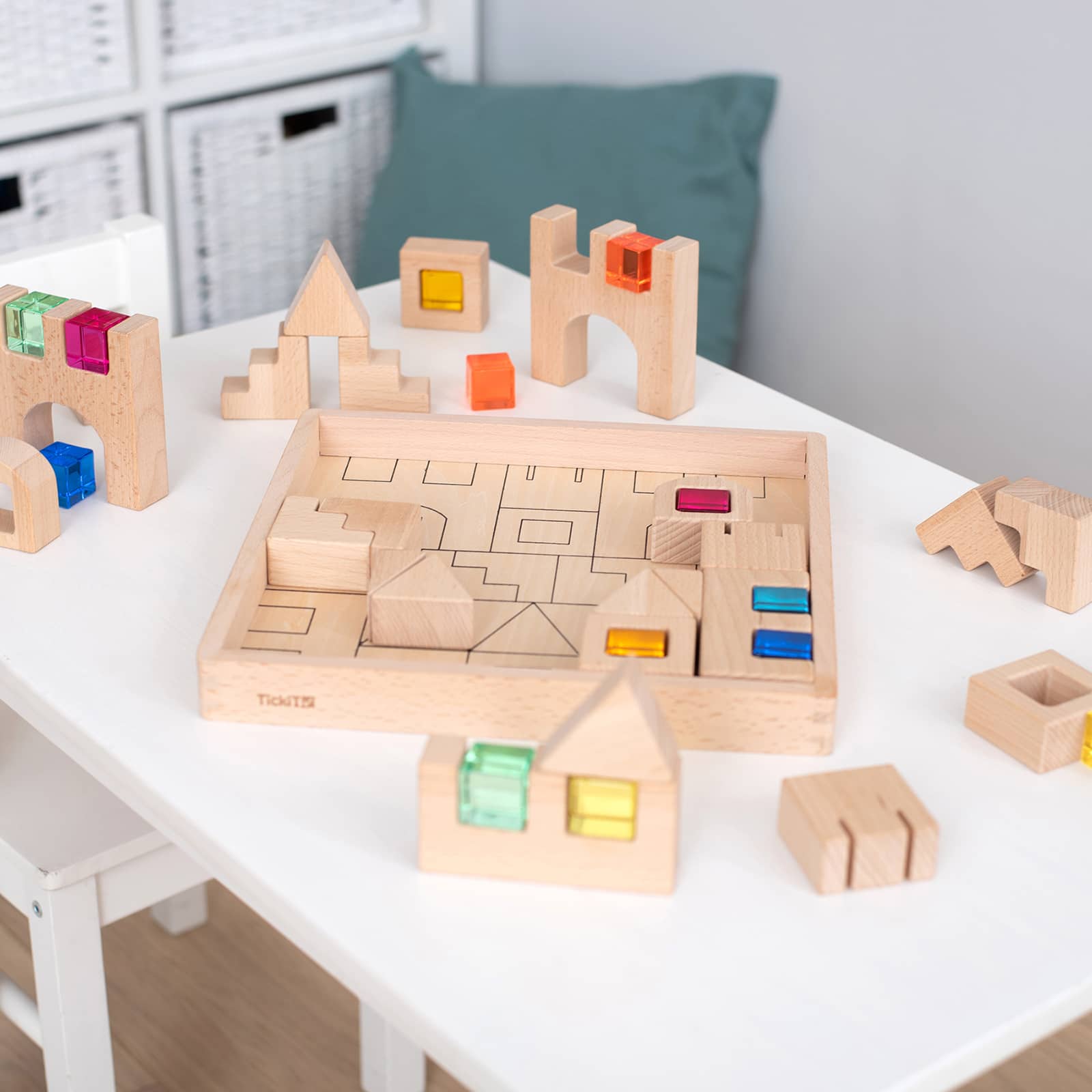 TickiT® Wooden Building Gem Blocks Set