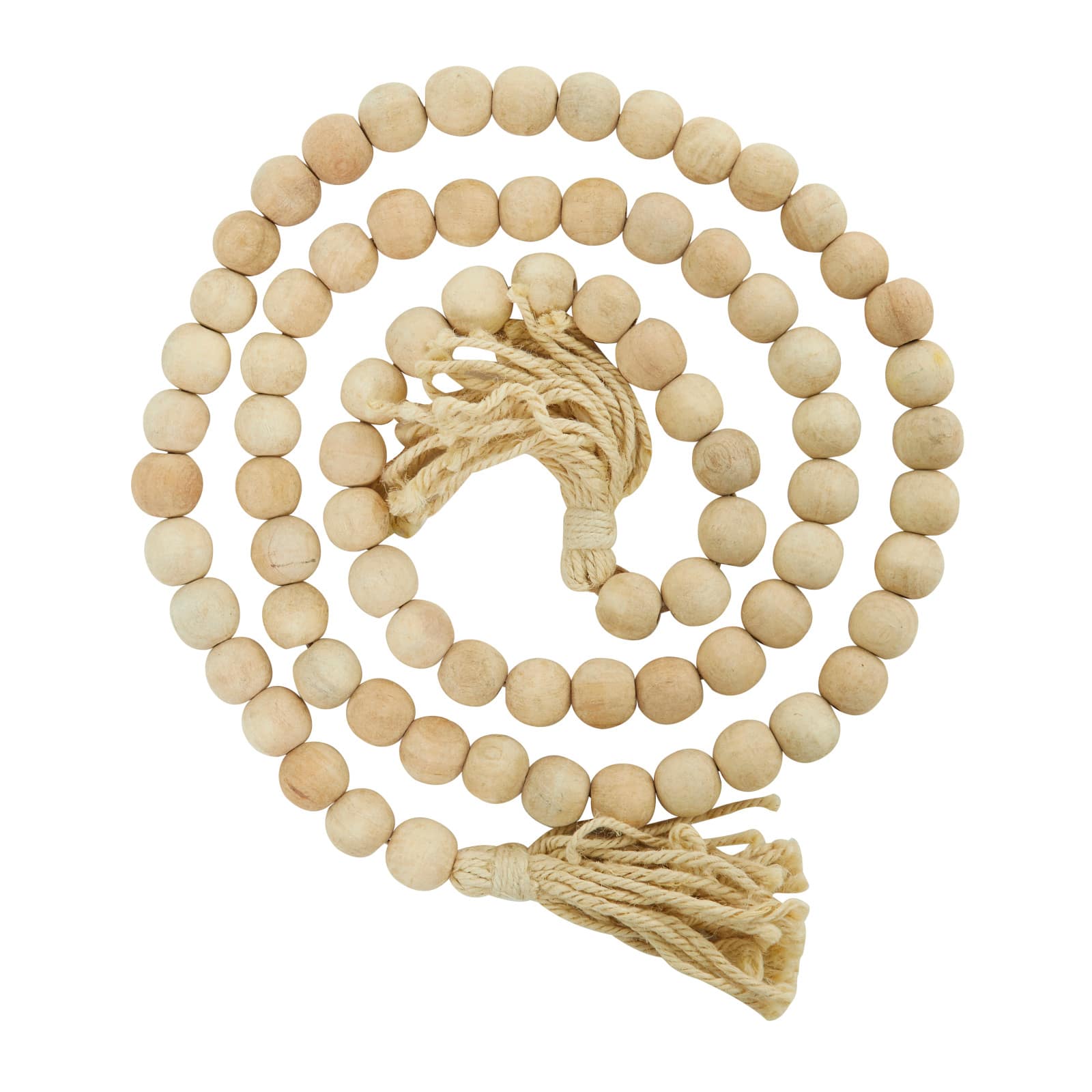 Light Brown Wood Bohemian Garland, 87" x 1" x 1"
