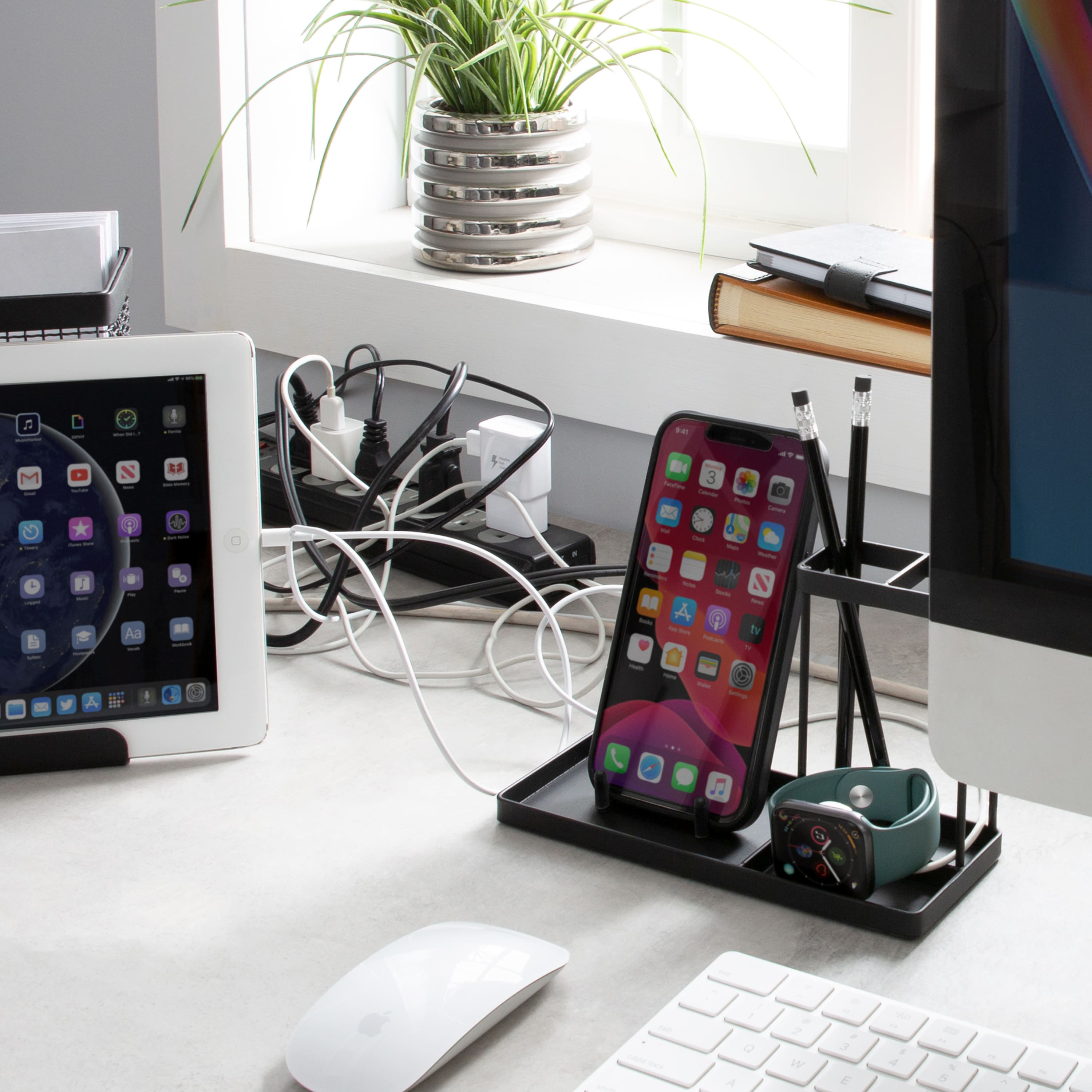 Simplify Black Cable Organizer Boxes, 2ct.