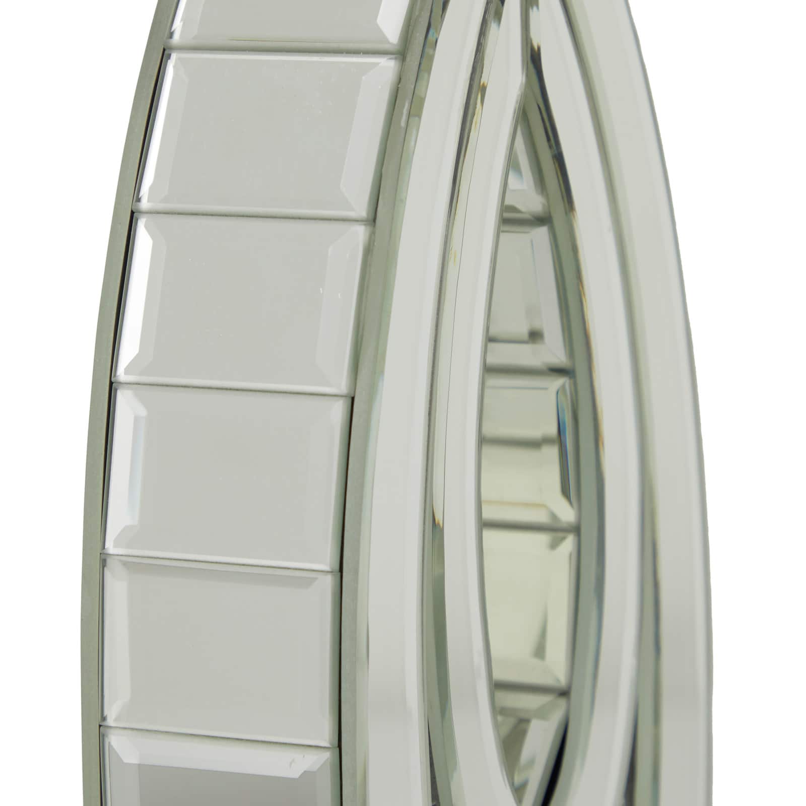 Set of 2 Clear MDF Glam Candle Holder, 17" x 6" x 4"