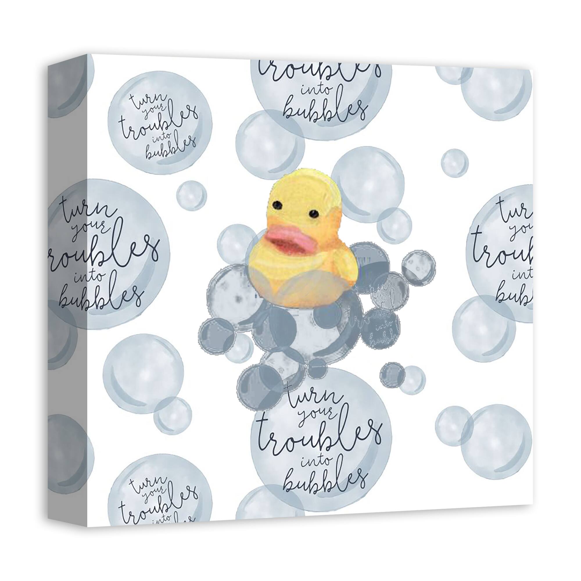 Turn Your Troubles Into Bubbles With Ducky Canvas Wall Art