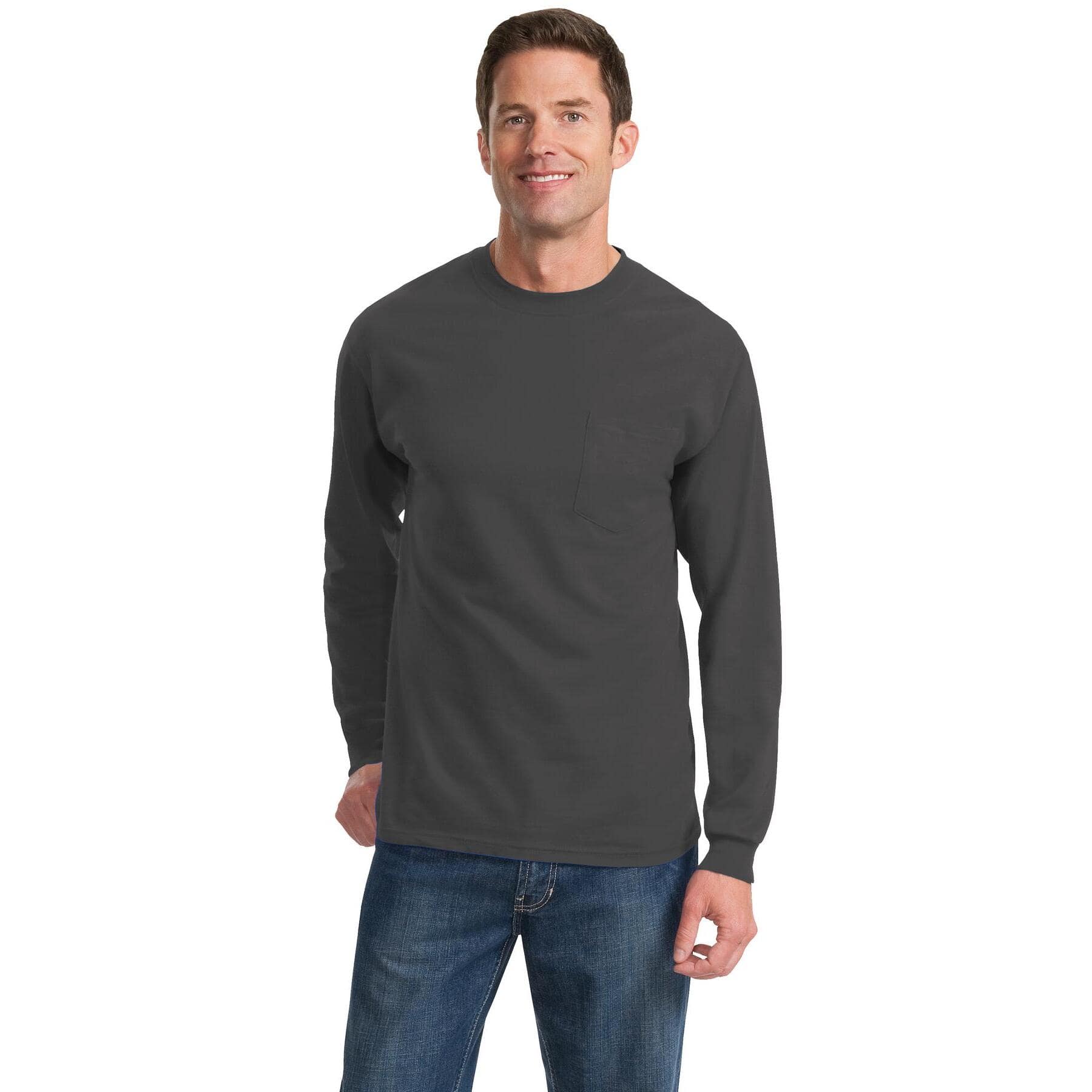 Port & Company® Long Sleeve Essential Pocket T-Shirt