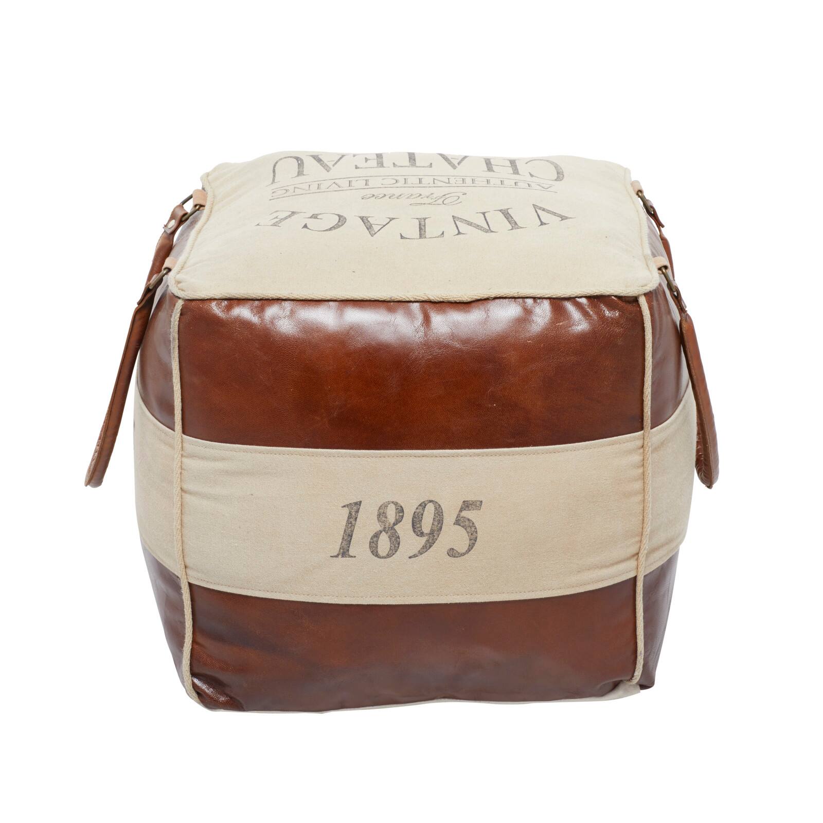 Brown Canvas Rustic Stool