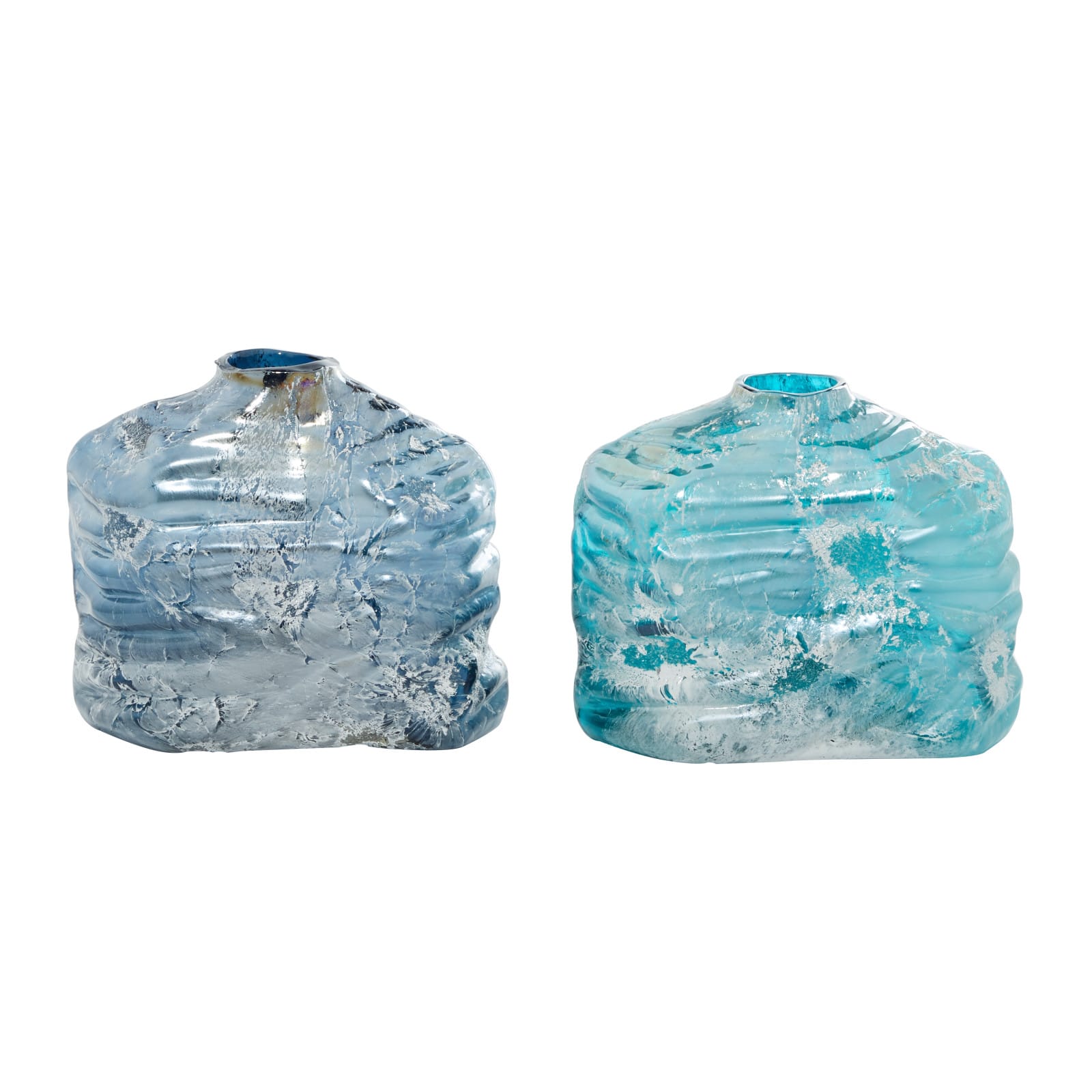 Blue Contemporary Glass Vase Set