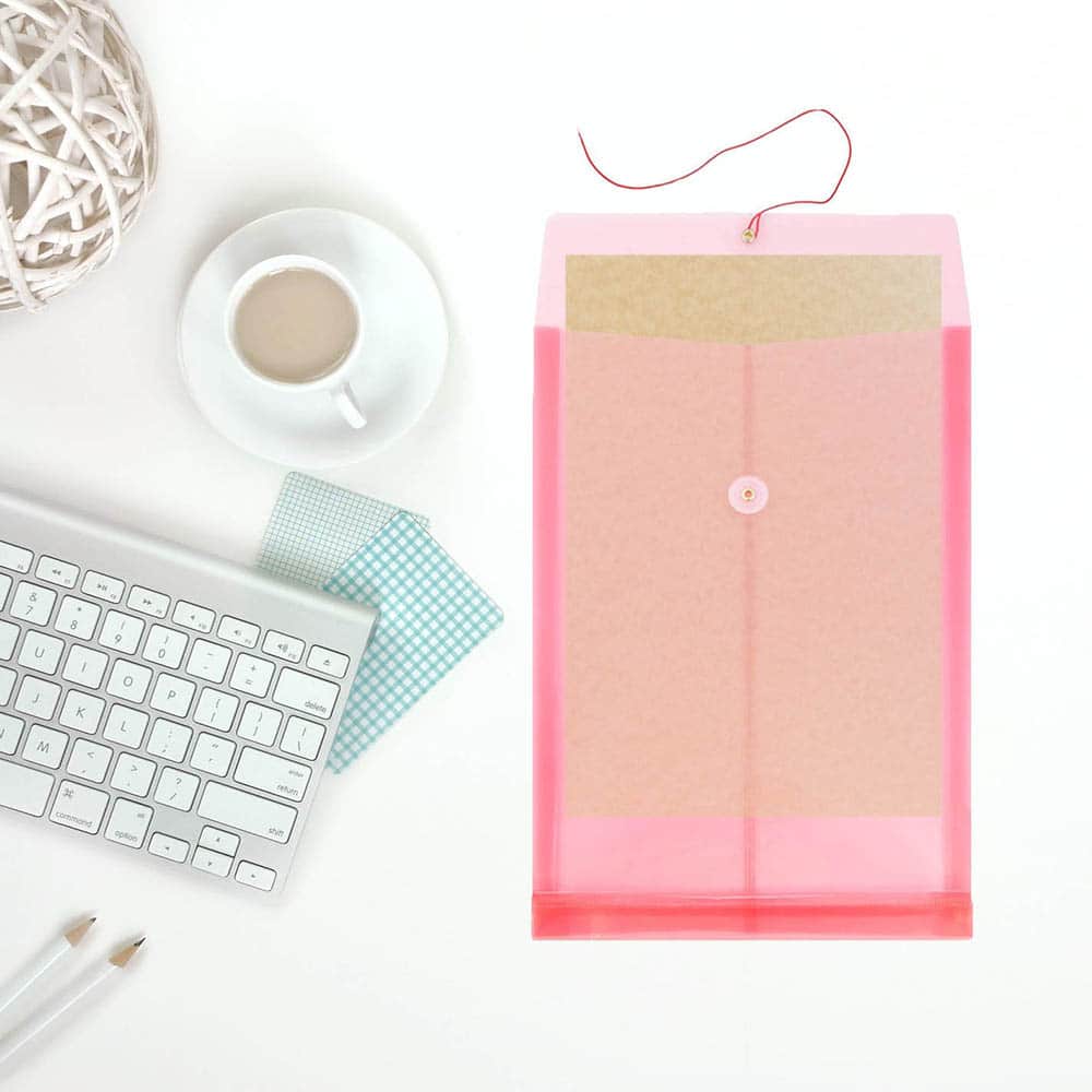 JAM Paper Legal Size Plastic Envelopes with Button & String Tie Closure, 12ct.