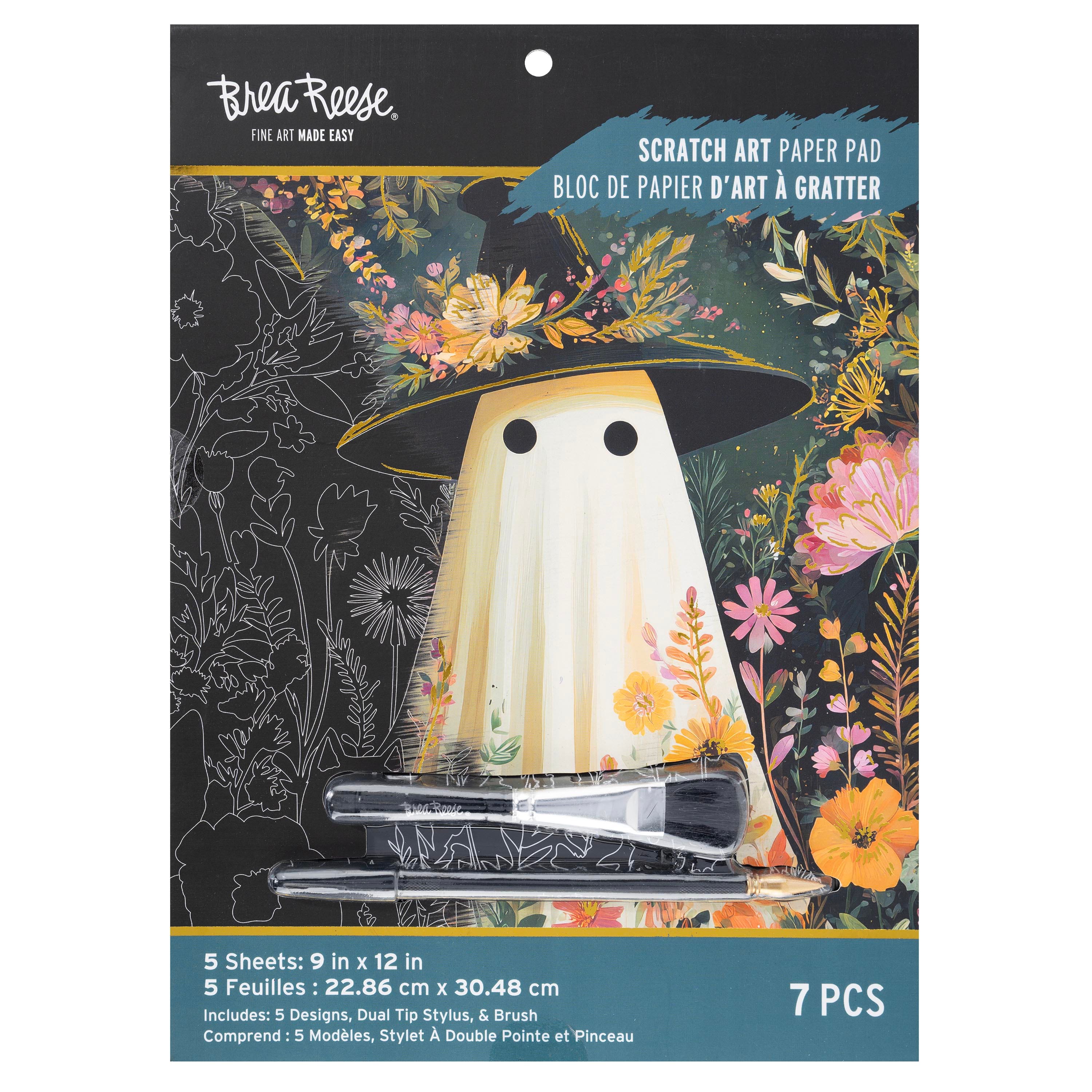 Brea Reese® 9" x 12" Meadow Ghosts Scratch Art Paper Pad