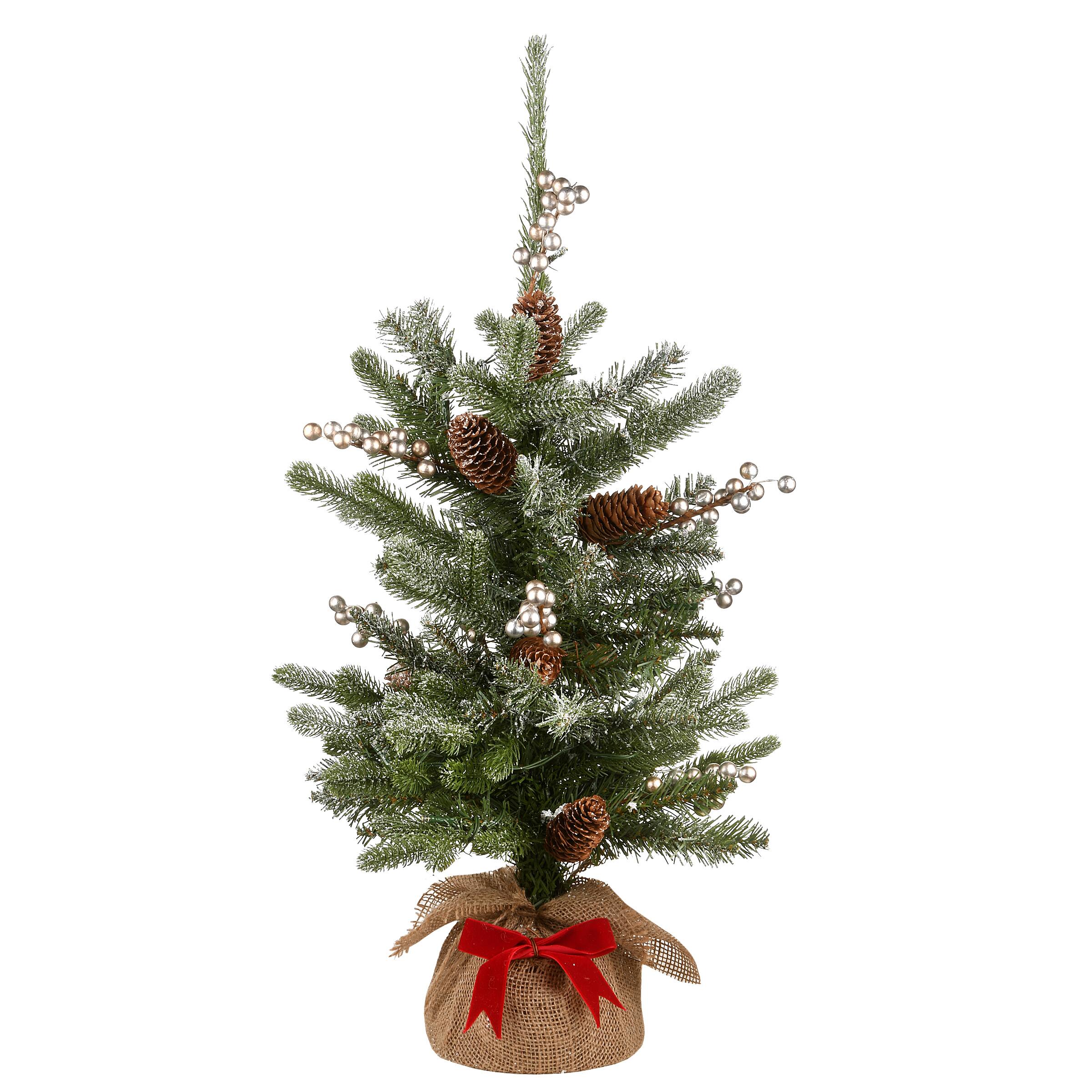 2ft. Pre-Lit Snowy Morgan Spruce Artificial Christmas Tree, Warm White LED Lights