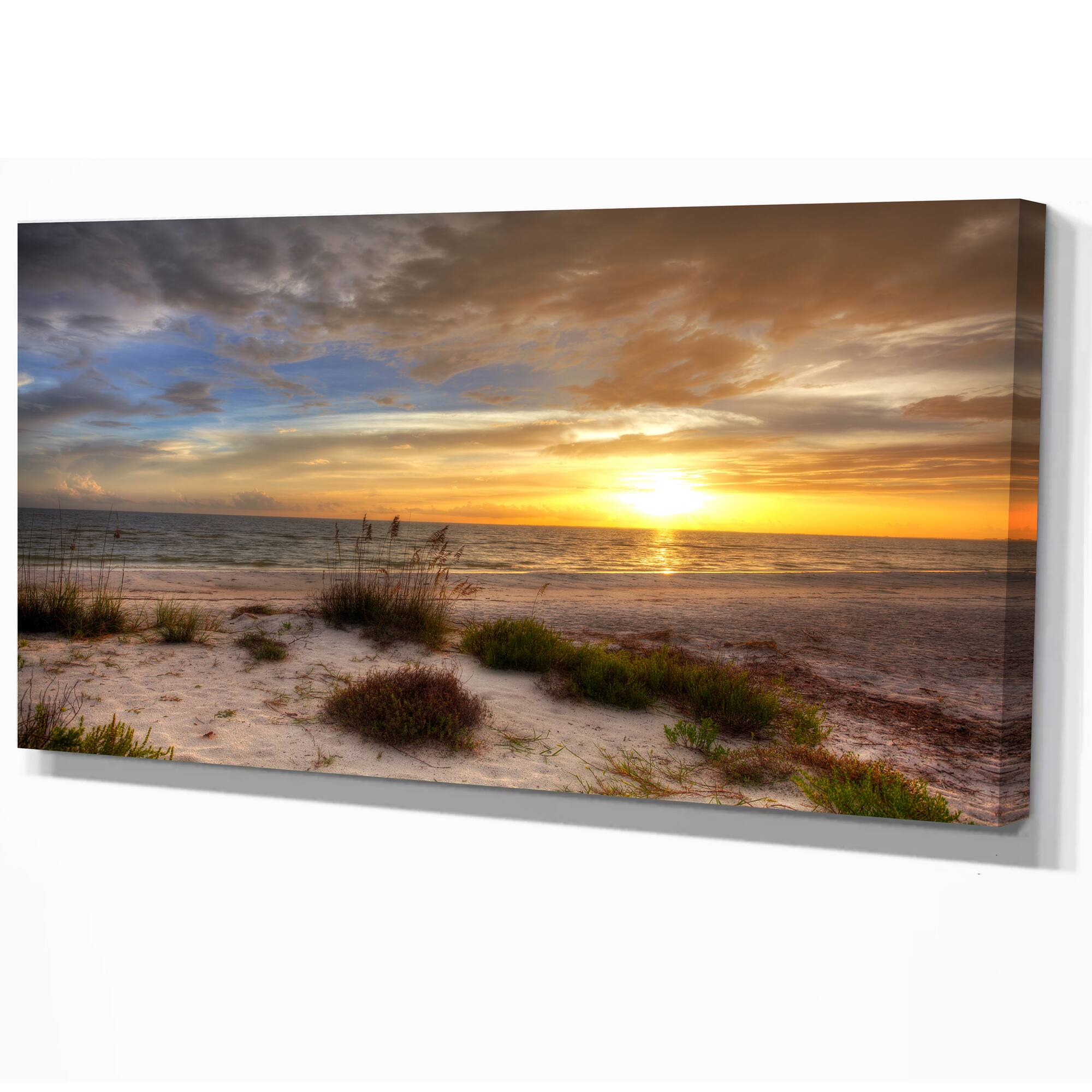 Designart - Sandy Beach with sunset