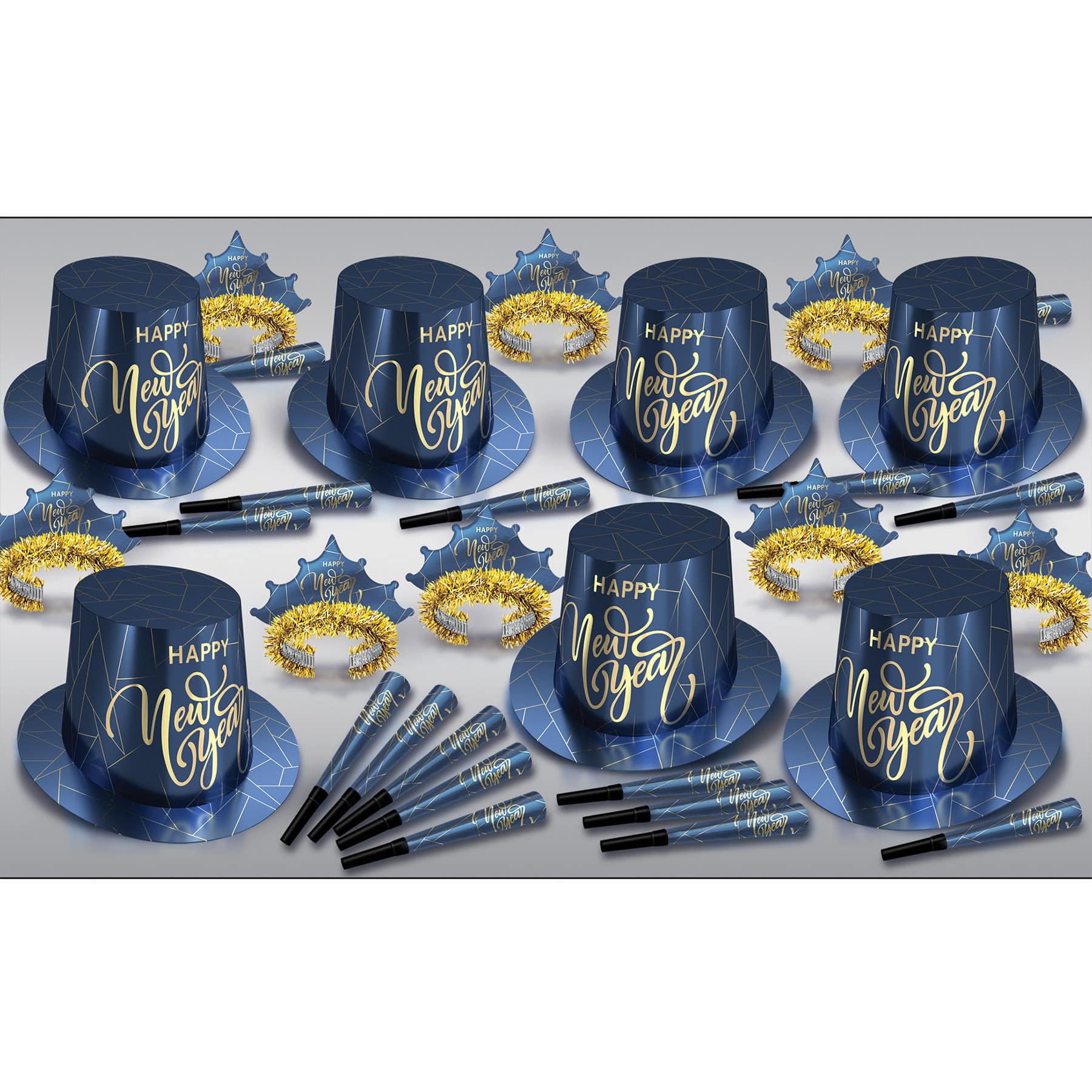 Beistle Midnight Blue New Year Assortment Kit for 50