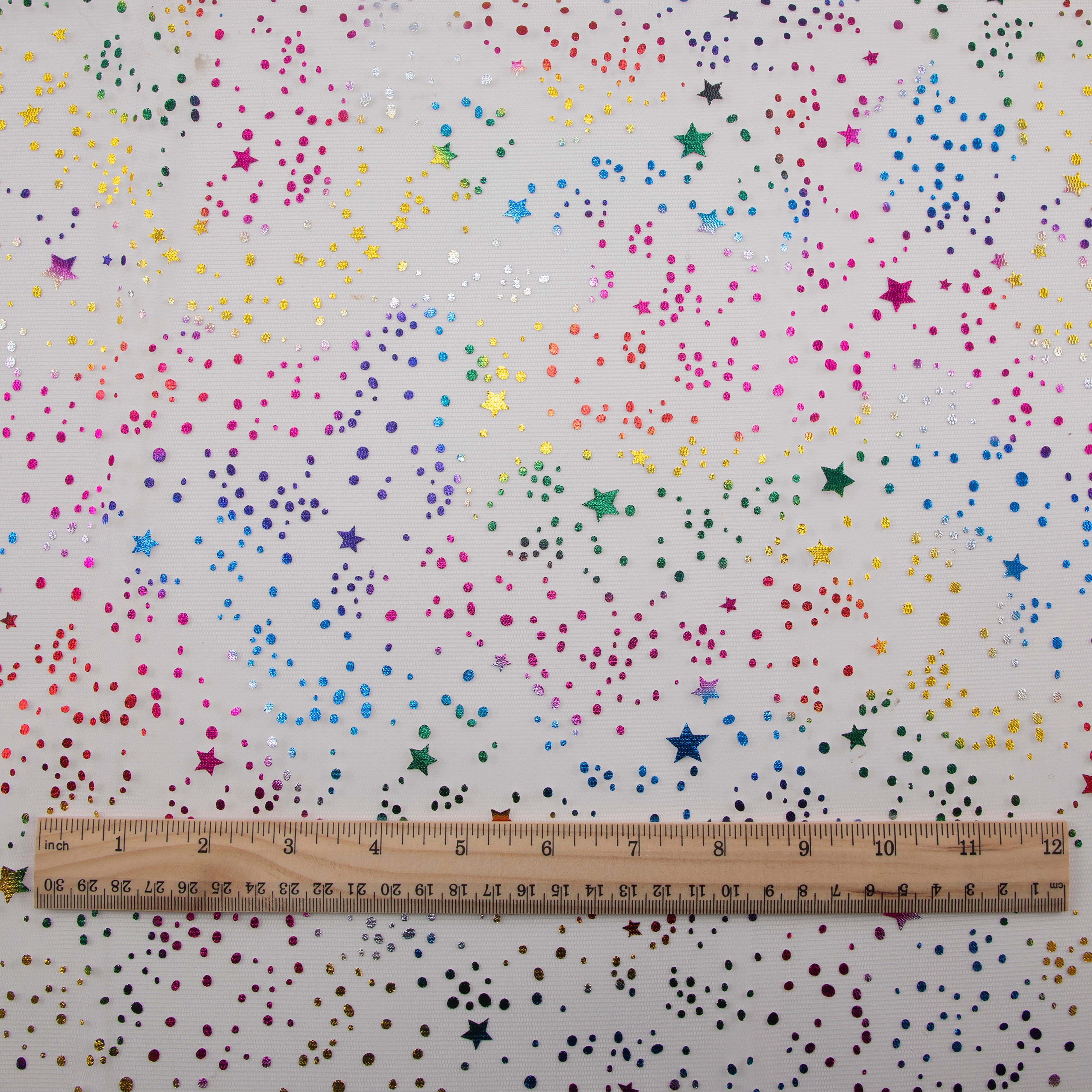 Wyla Light Pink Stars Mesh Polyester Fabric